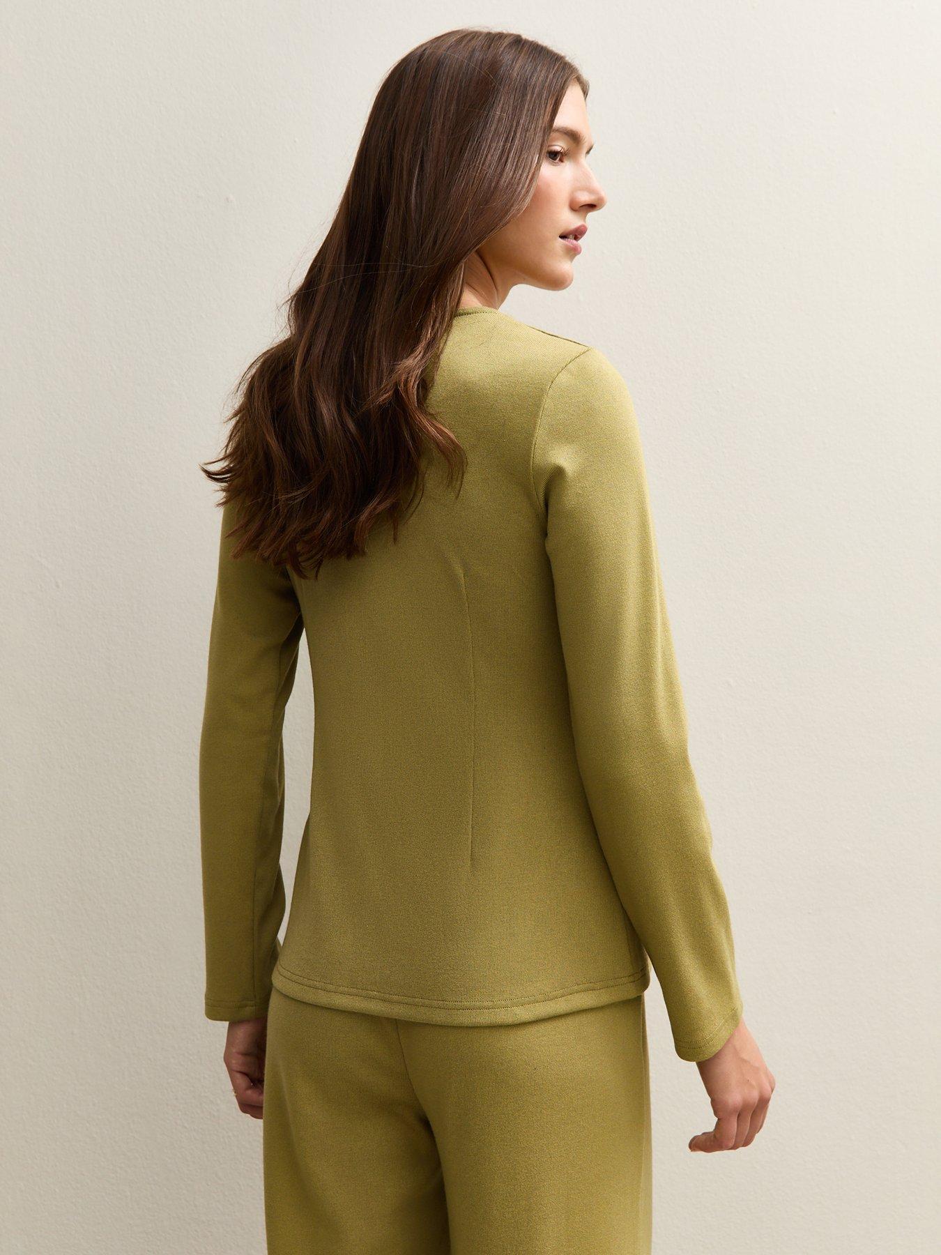 Image 2 of 5 of New Look Soft Touch Longline Cardigan - Khaki