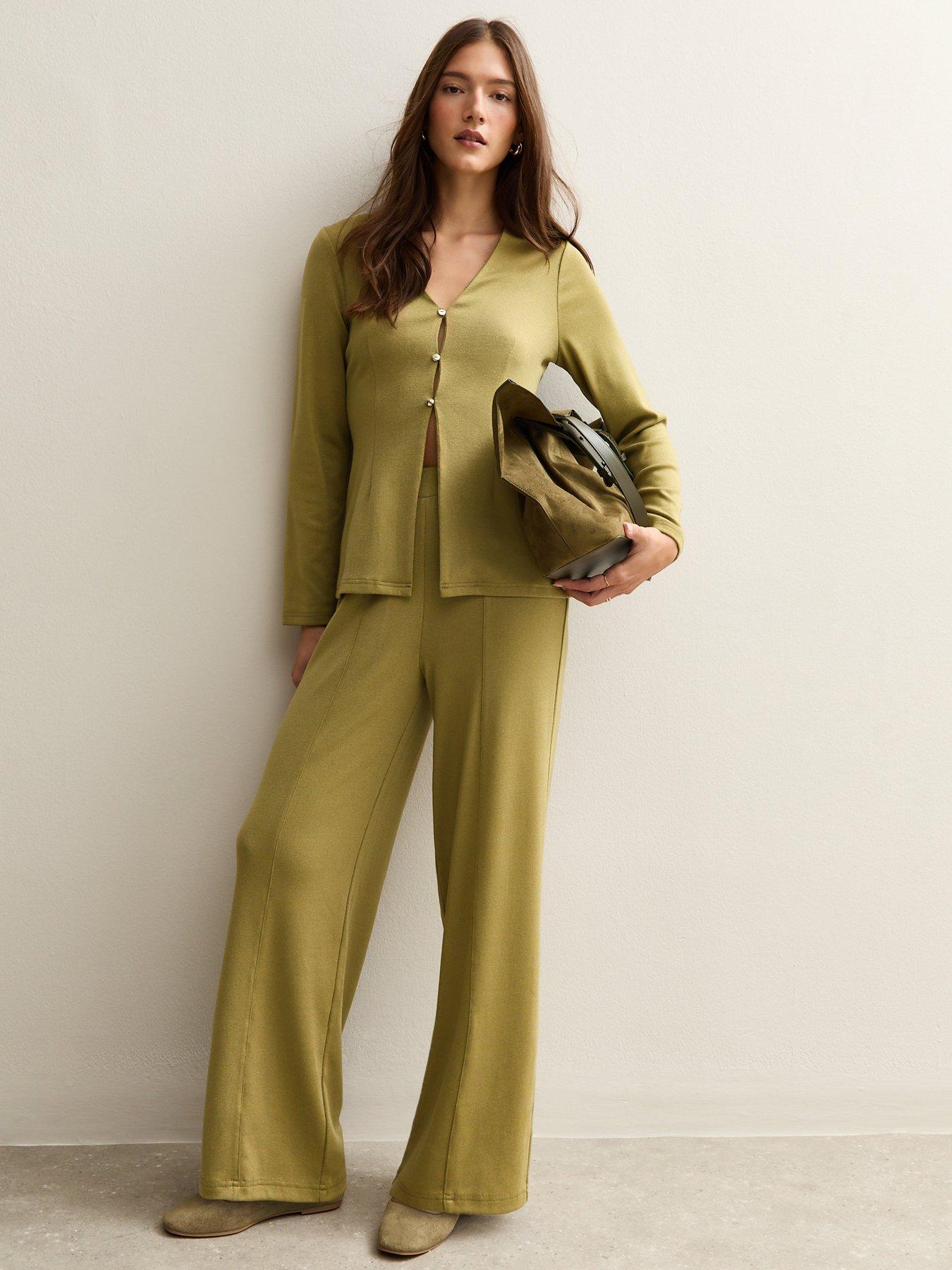 Image 3 of 5 of New Look Soft Touch Longline Cardigan - Khaki