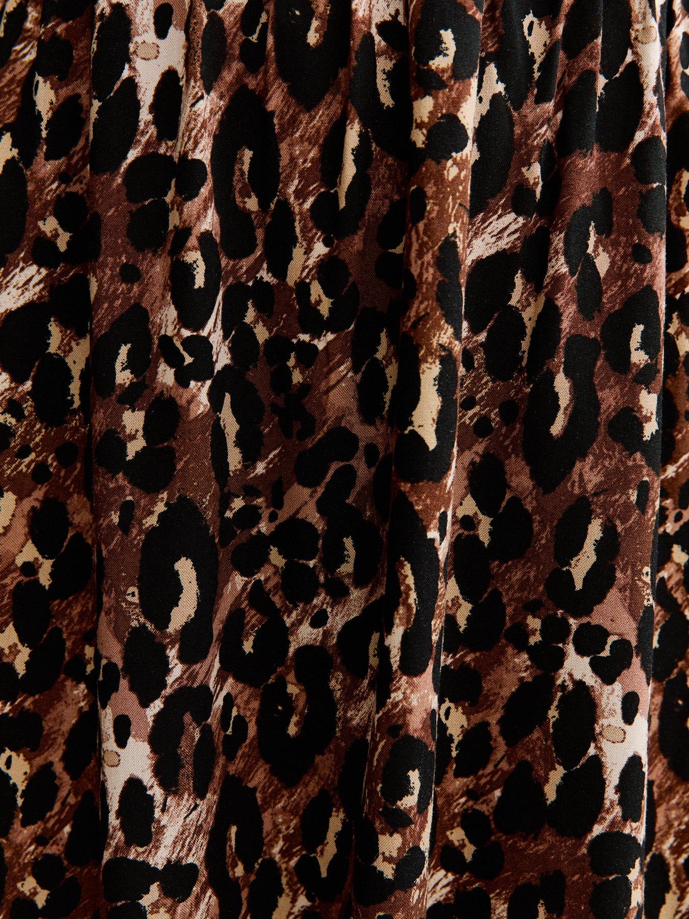 Brown Animal Print Sleeveless Mini Dress main image 1