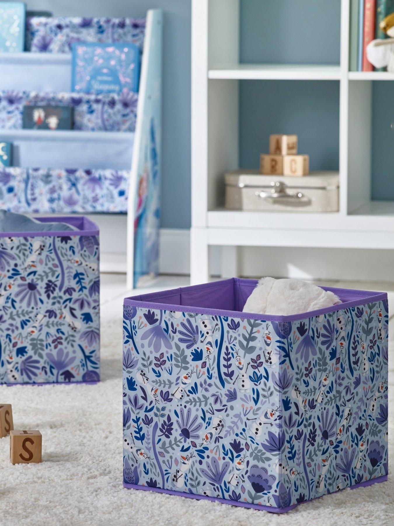 Disney Frozen 2-pc Fabric Storage Boxes - Durable, Collapsible Toy Chest - Perfect for Bedroom and Playroom Organization
