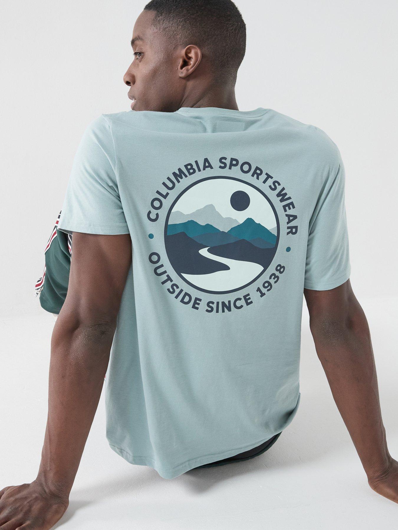 Columbia Mens Csc Outdoor Back Graphic T-Shirt - Blue