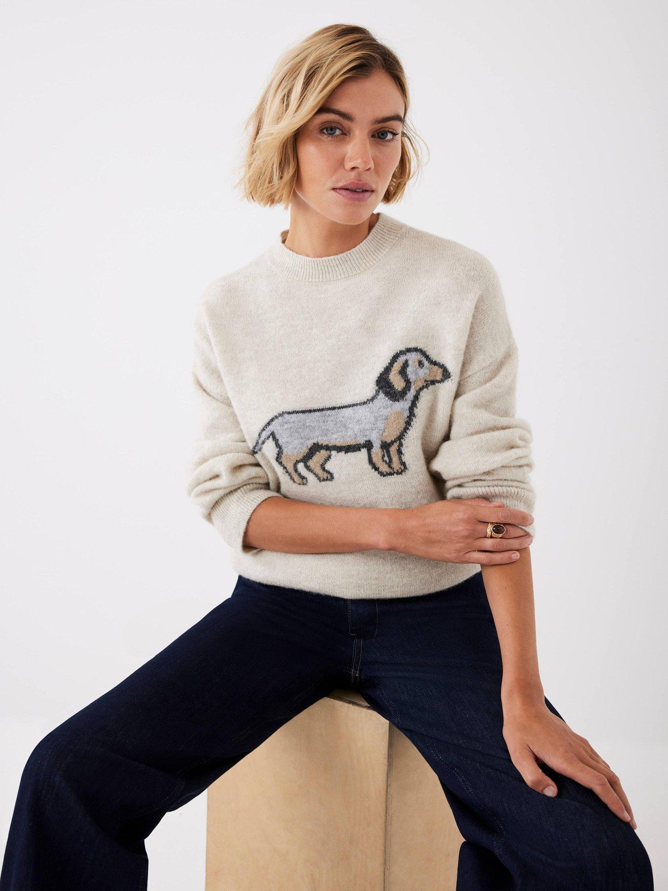 Image 2 of 6 of Mint Velvet Neutral Sausage Dog Jumper - Cream