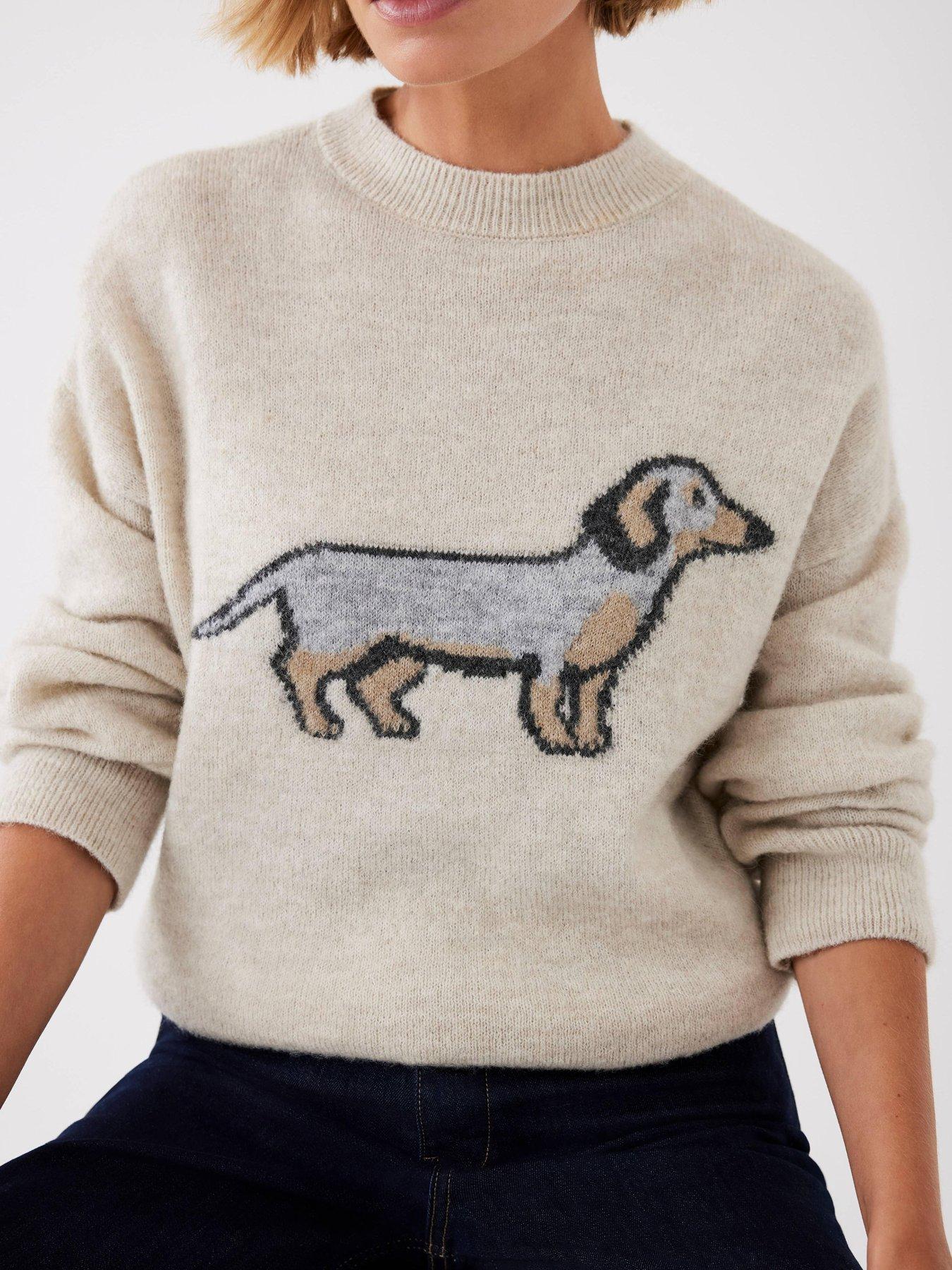 Image 3 of 6 of Mint Velvet Neutral Sausage Dog Jumper - Cream