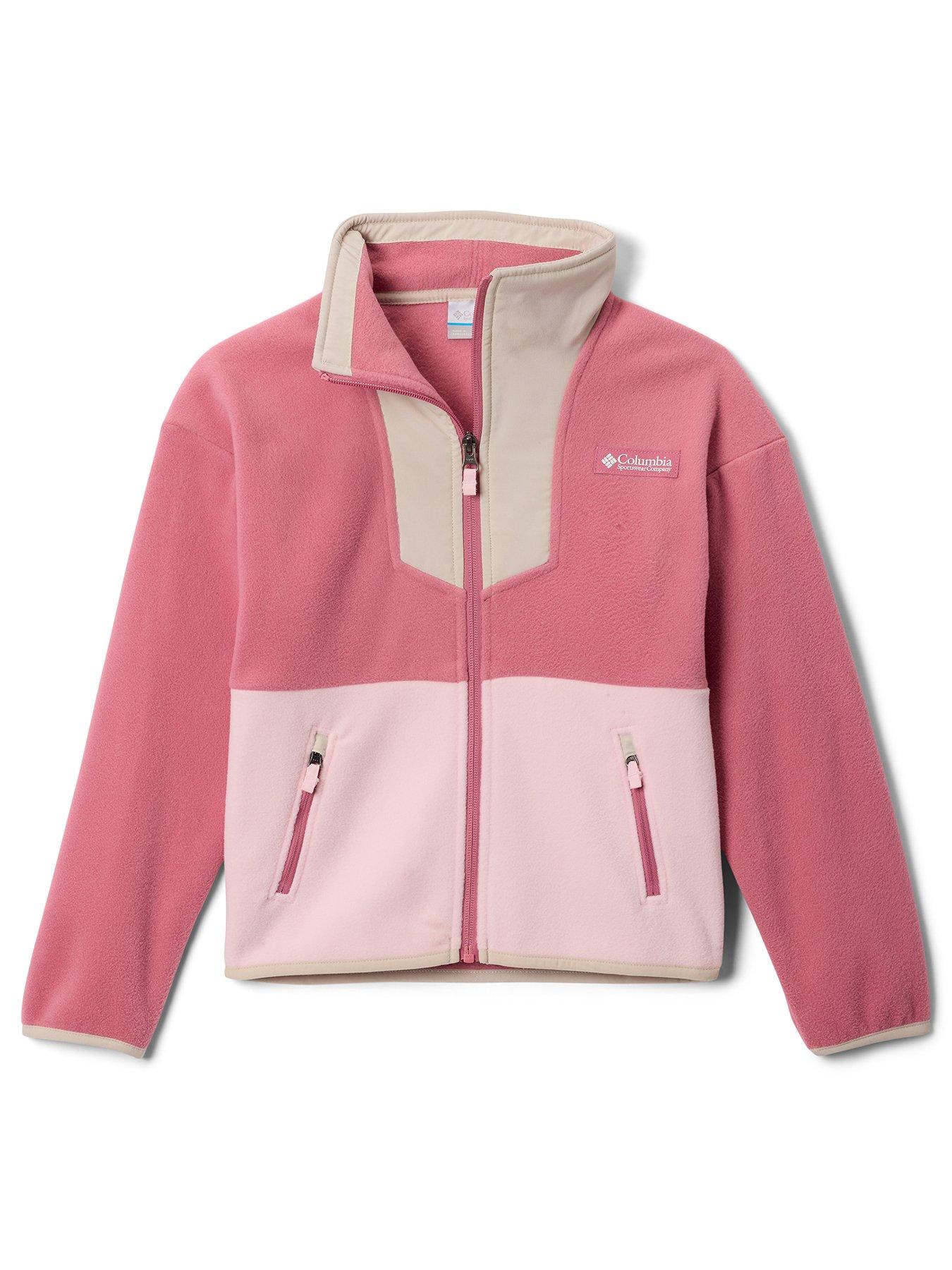 Columbia Junior Girls Sequoia Grove Full Zip Fleece, Pink, Size Xl (16 -18 Years)