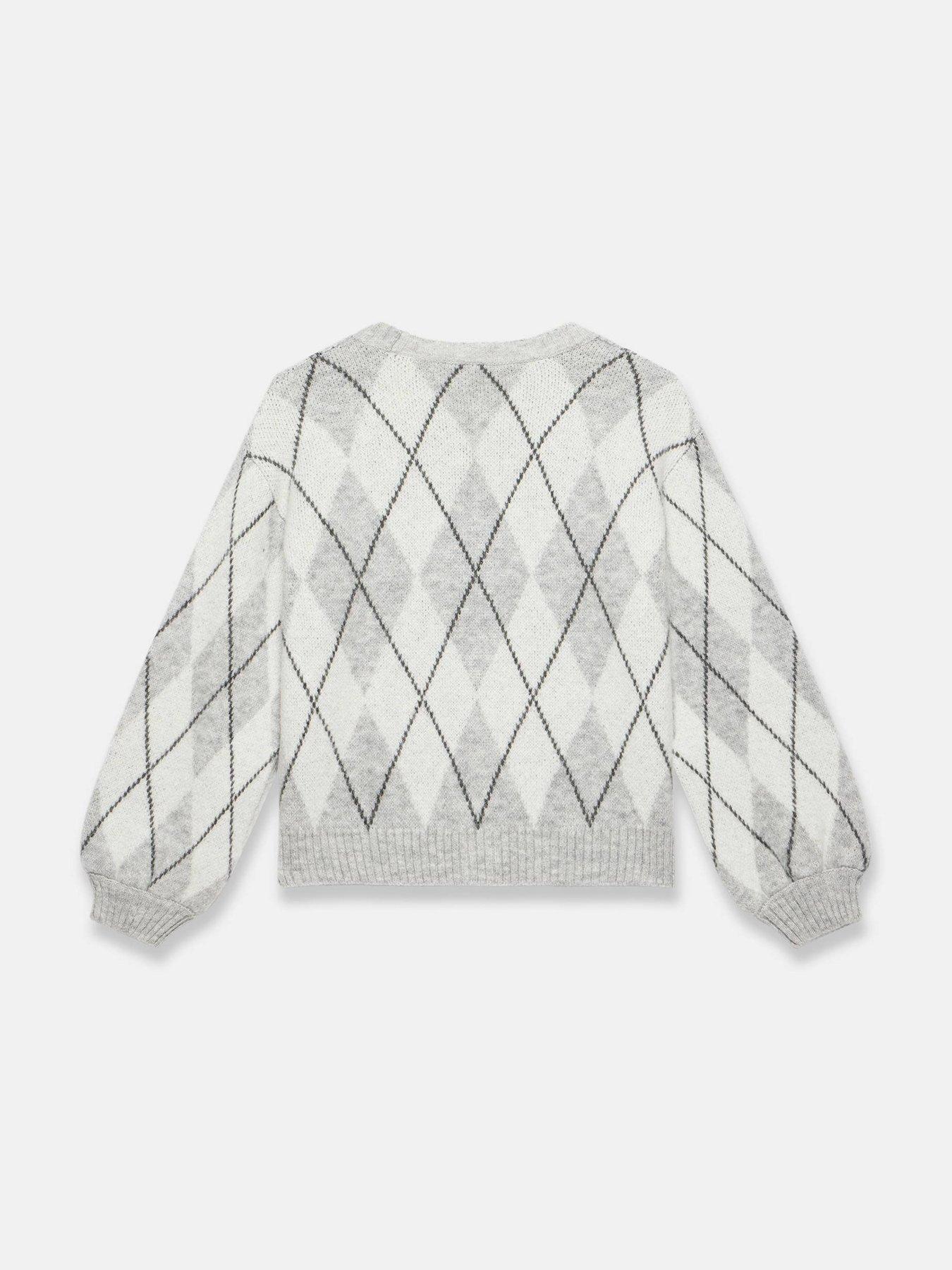 Image 6 of 6 of Mint Velvet Argyle Pattern Cardigan - Grey