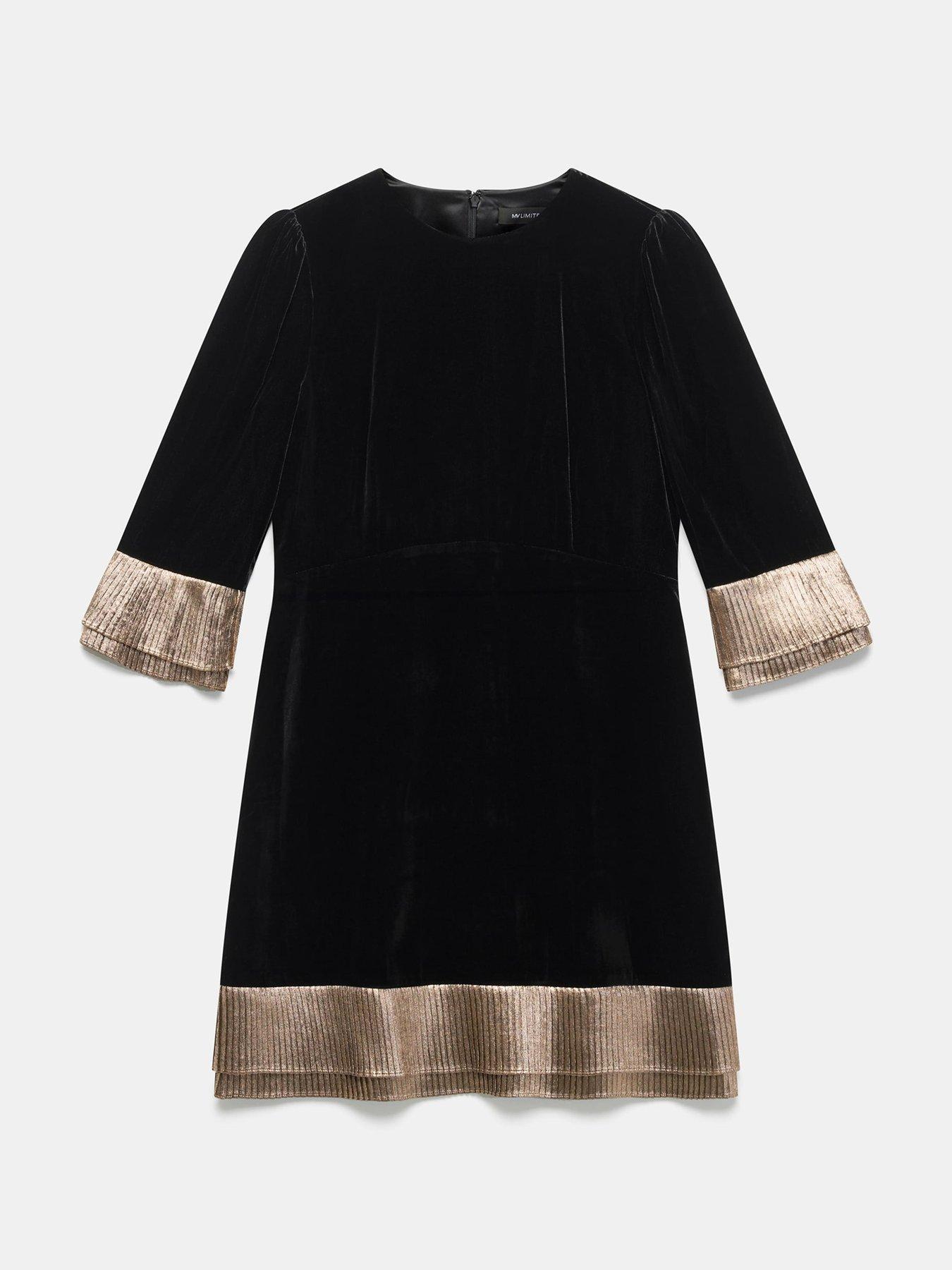 black velvet frill detail mini dress Mint - Evening Event Red Long A-line Strapless size:9-10 Y Complete the look with