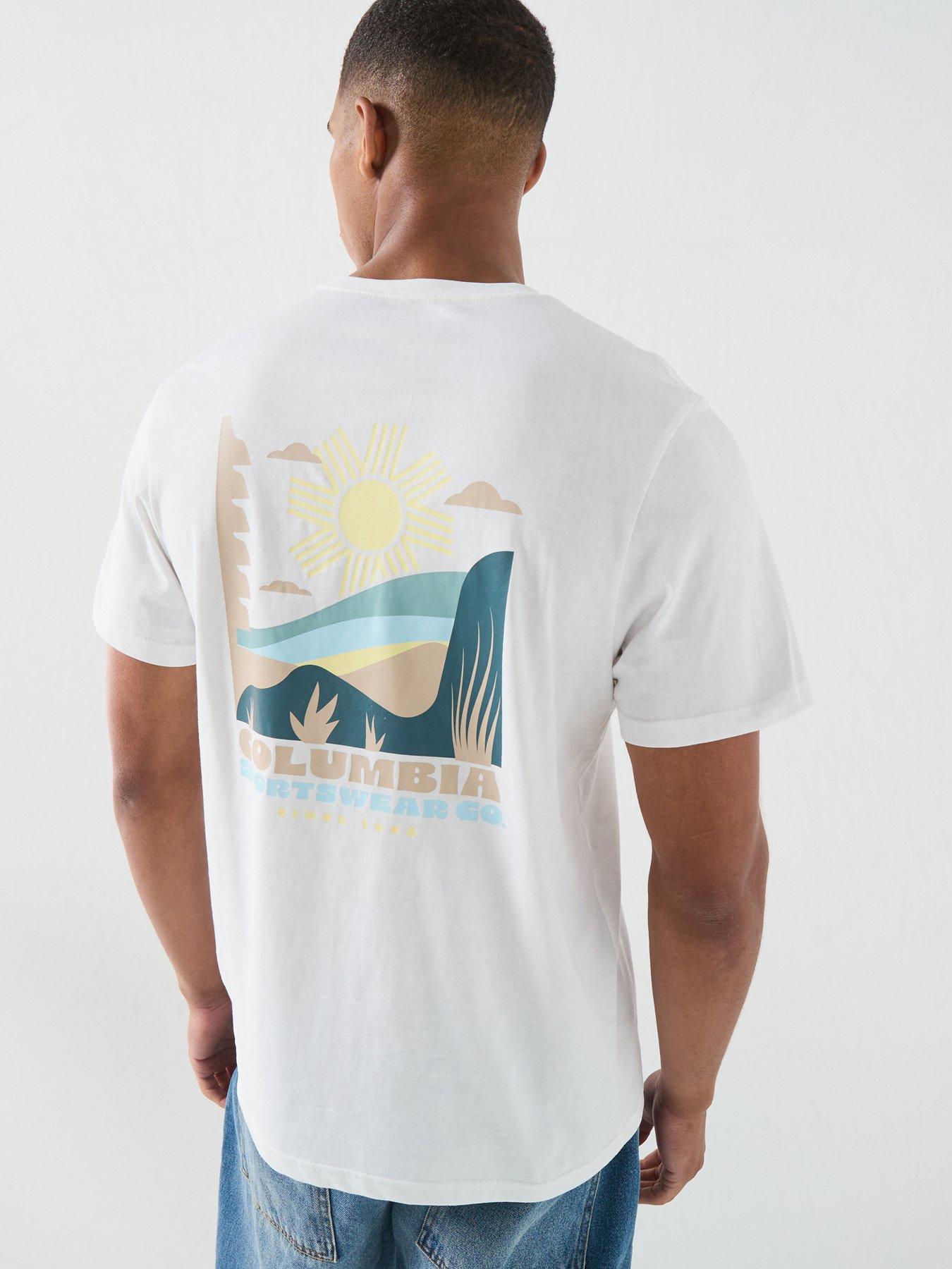 Columbia Mens Csc Outdoor Back Graphic T-Shirt, White, Size Xl, Men
