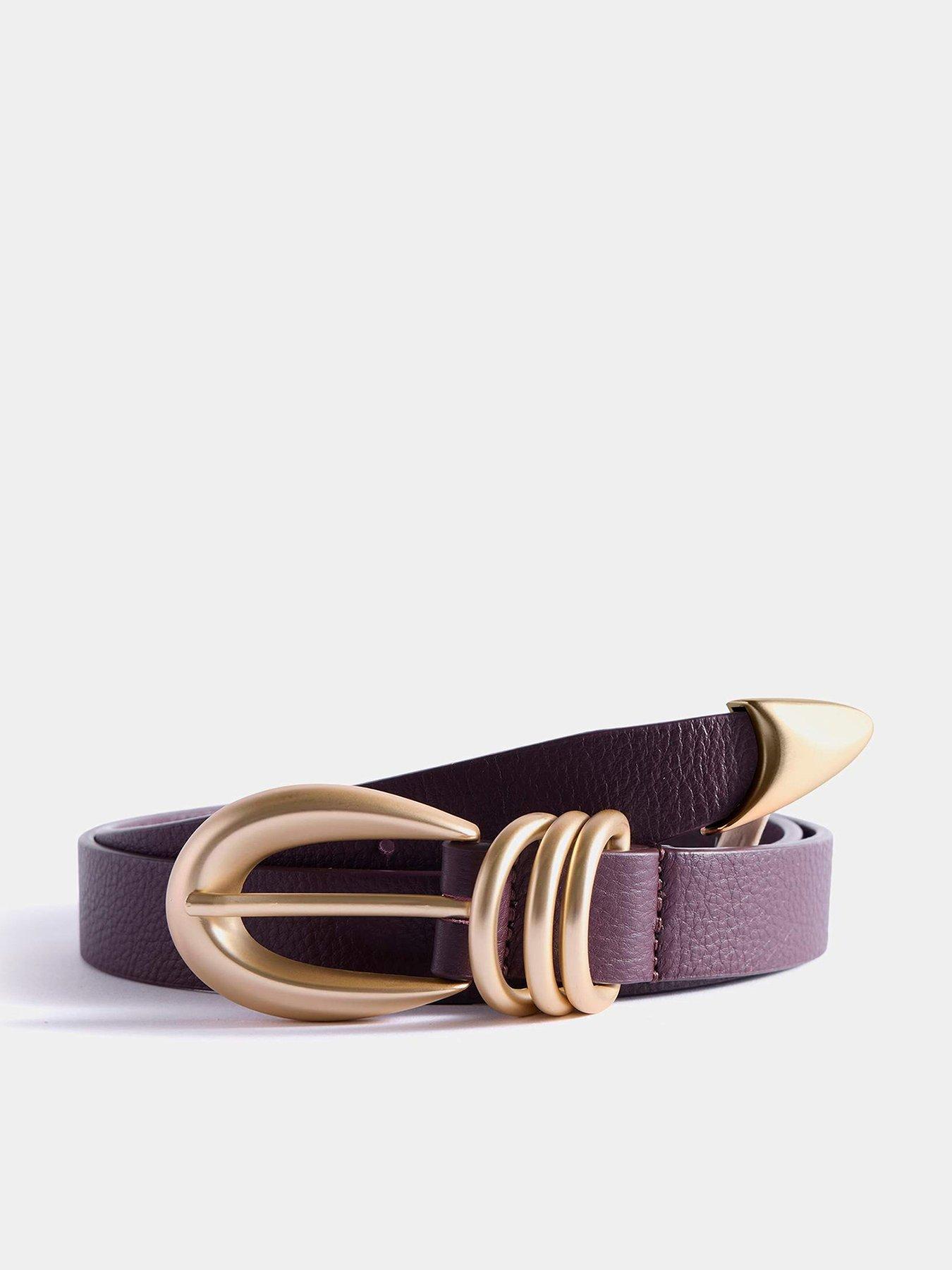 Mint Velvet Chunky Keeper Buckle Belt - Red