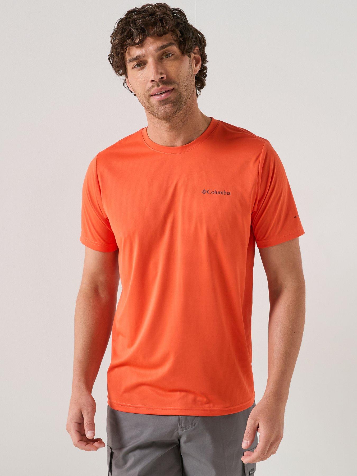 Columbia Mens Hike Crew T-Shirt, Red, Size 2Xl, Men