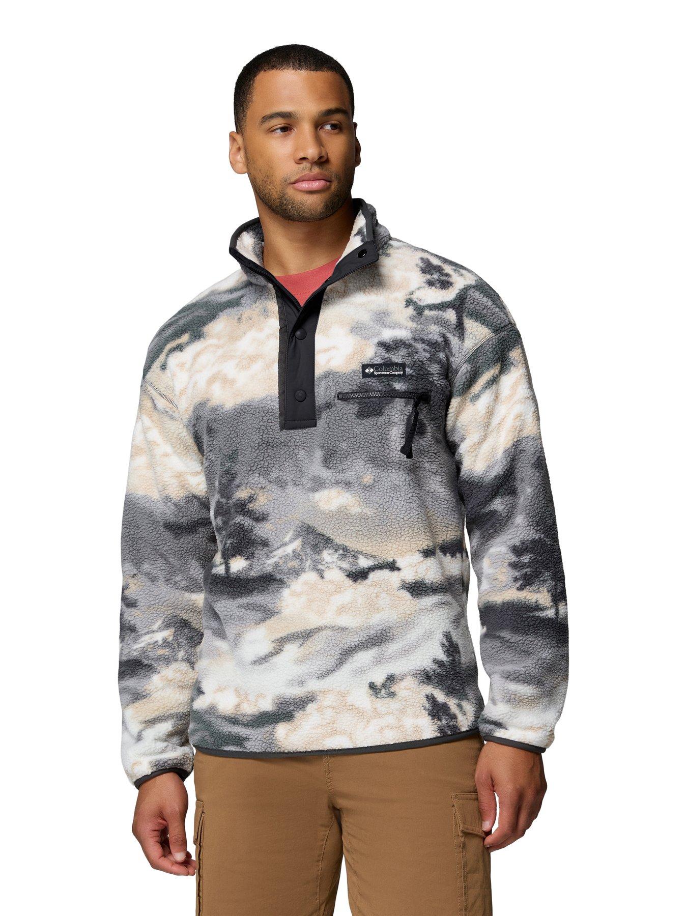 Columbia Mens Helvetia Ii Printed Half Snap Fleece, Grey, Size 2Xl, Men