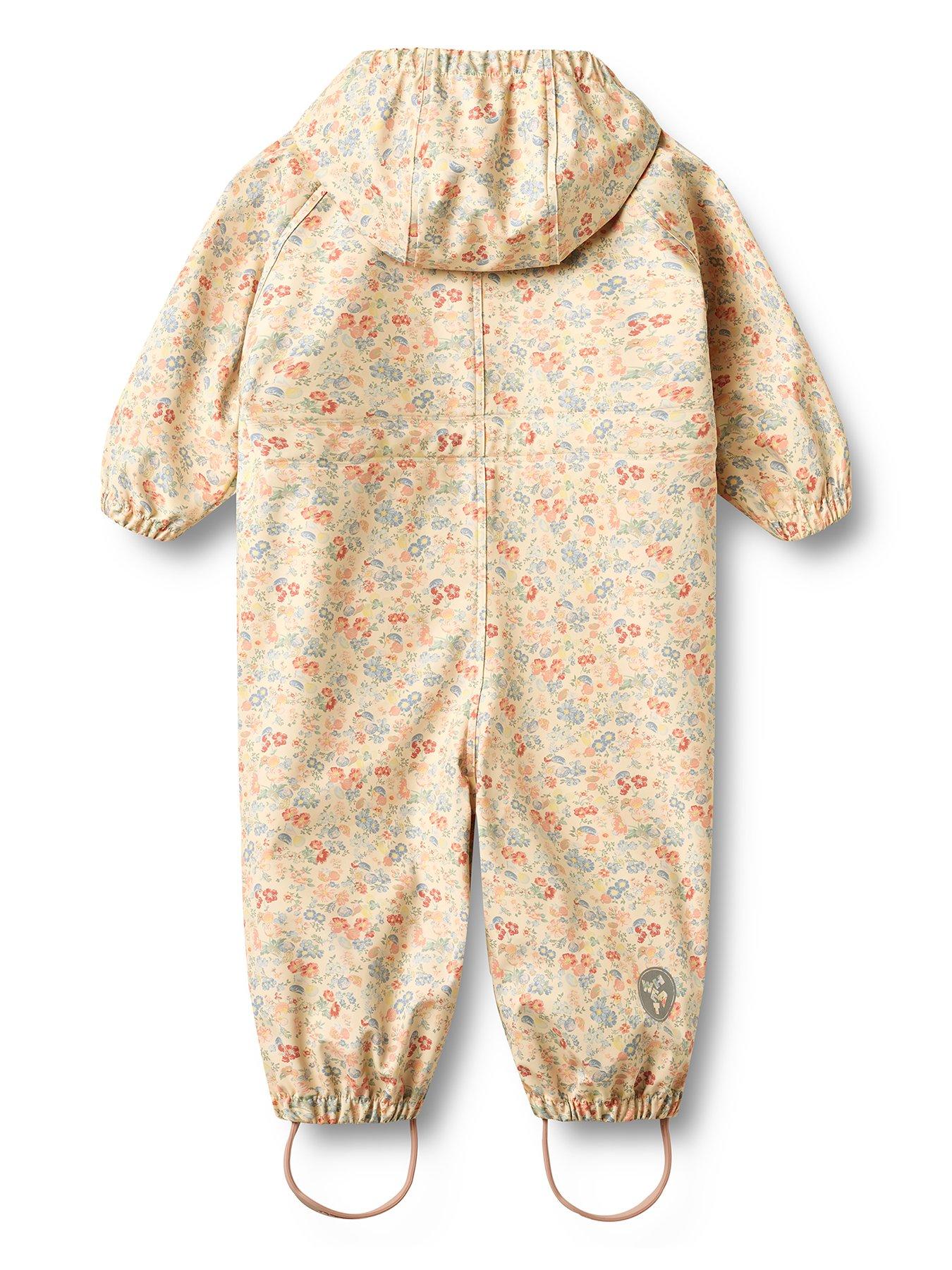 Image 2 of 4 of Wheat Girls Mika Flowers &amp; Seashell Printed Rainsuit - Pink