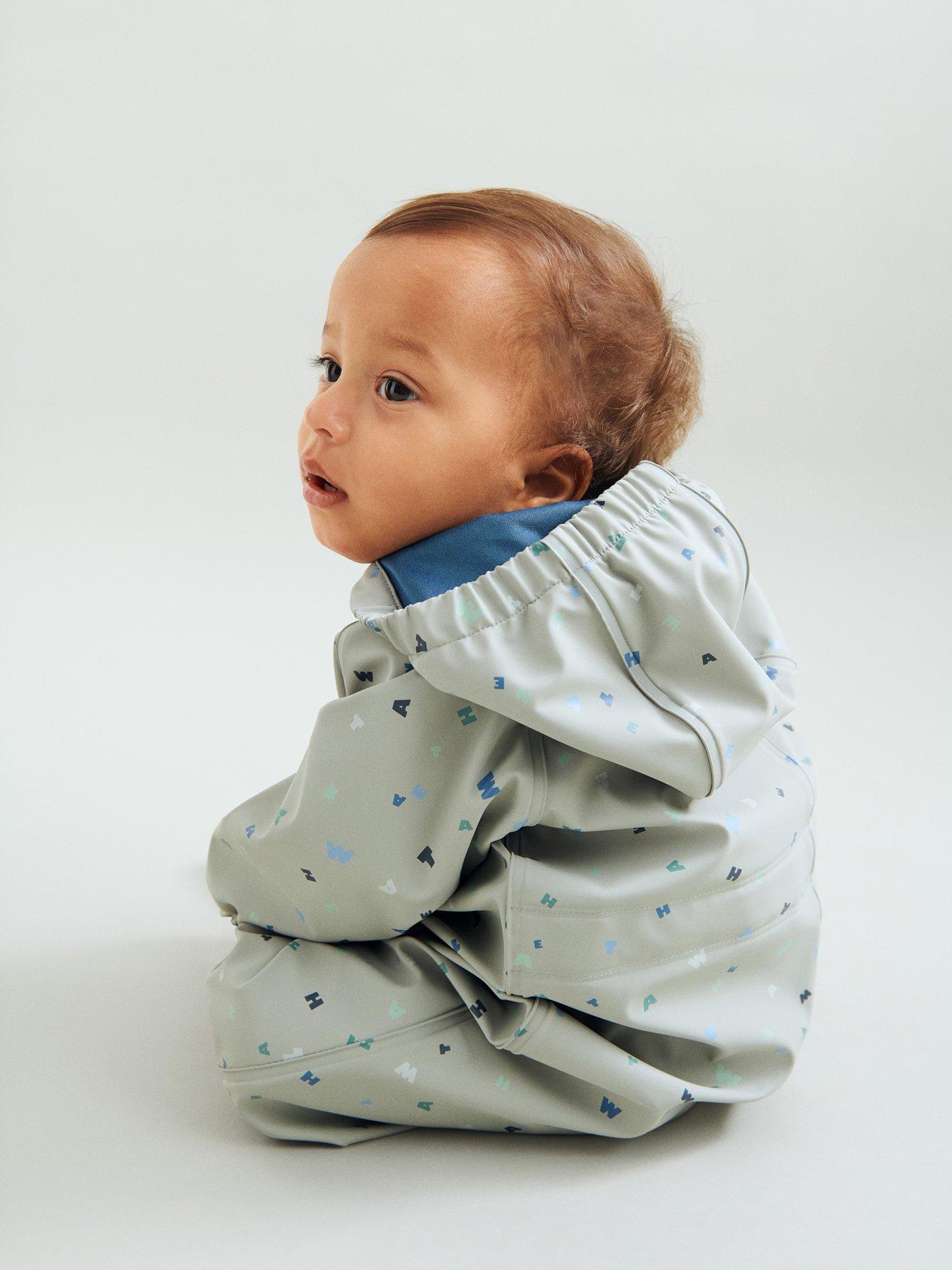 Wheat Boys Mike Letters Printed Rainsuit - Grey