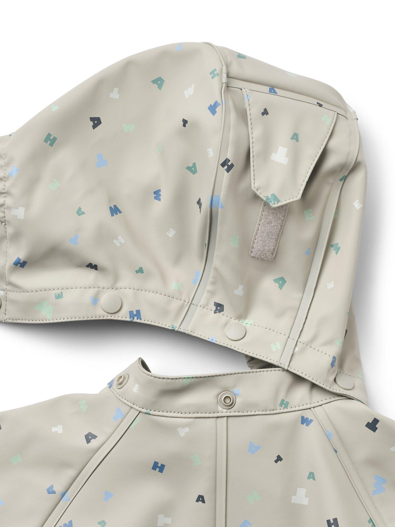 Image 4 of 5 of Wheat Boys Mike Letters Printed Rainsuit - Grey