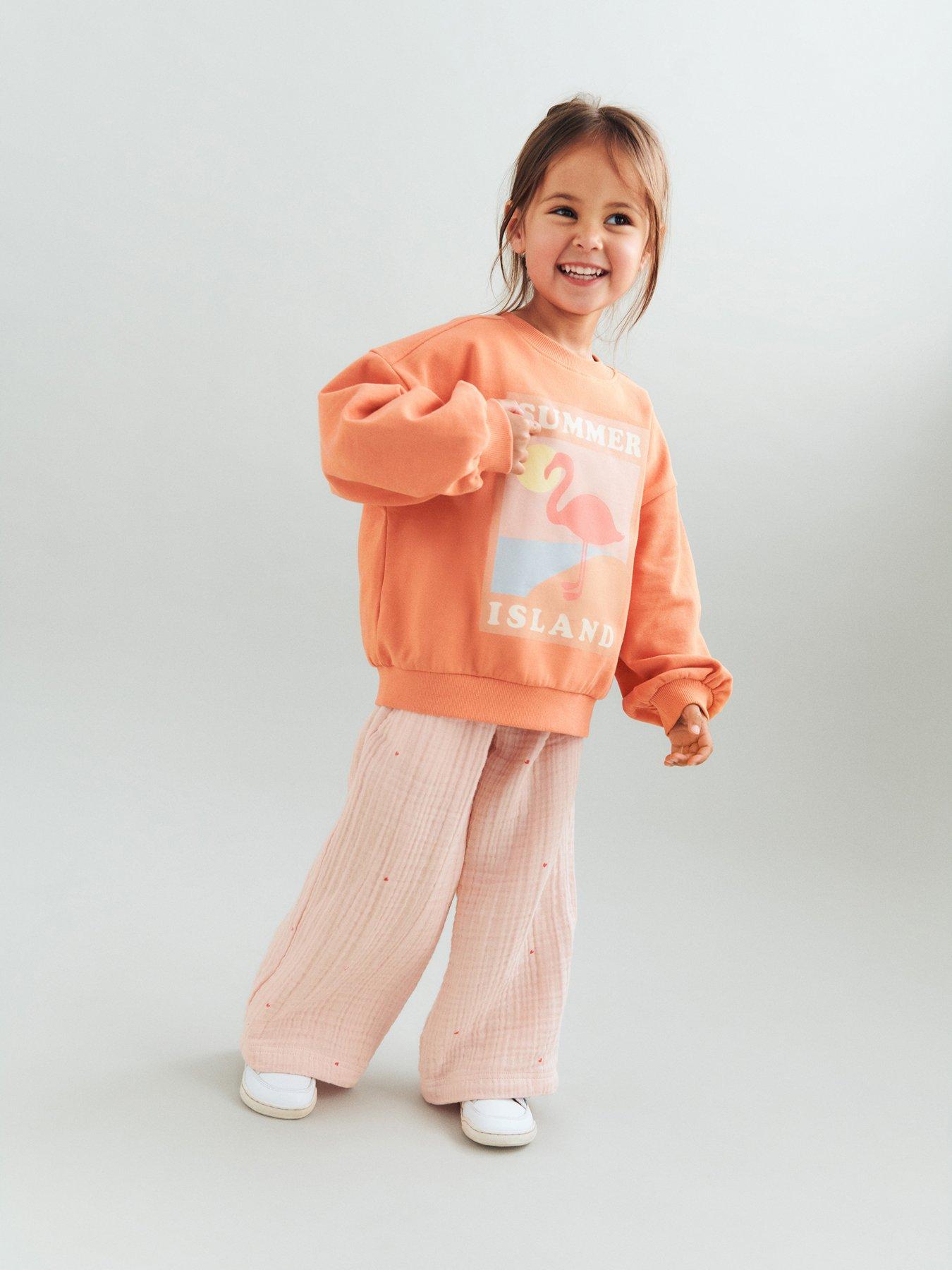 Wheat Girls Eliza Flamingo Sweat - Orange