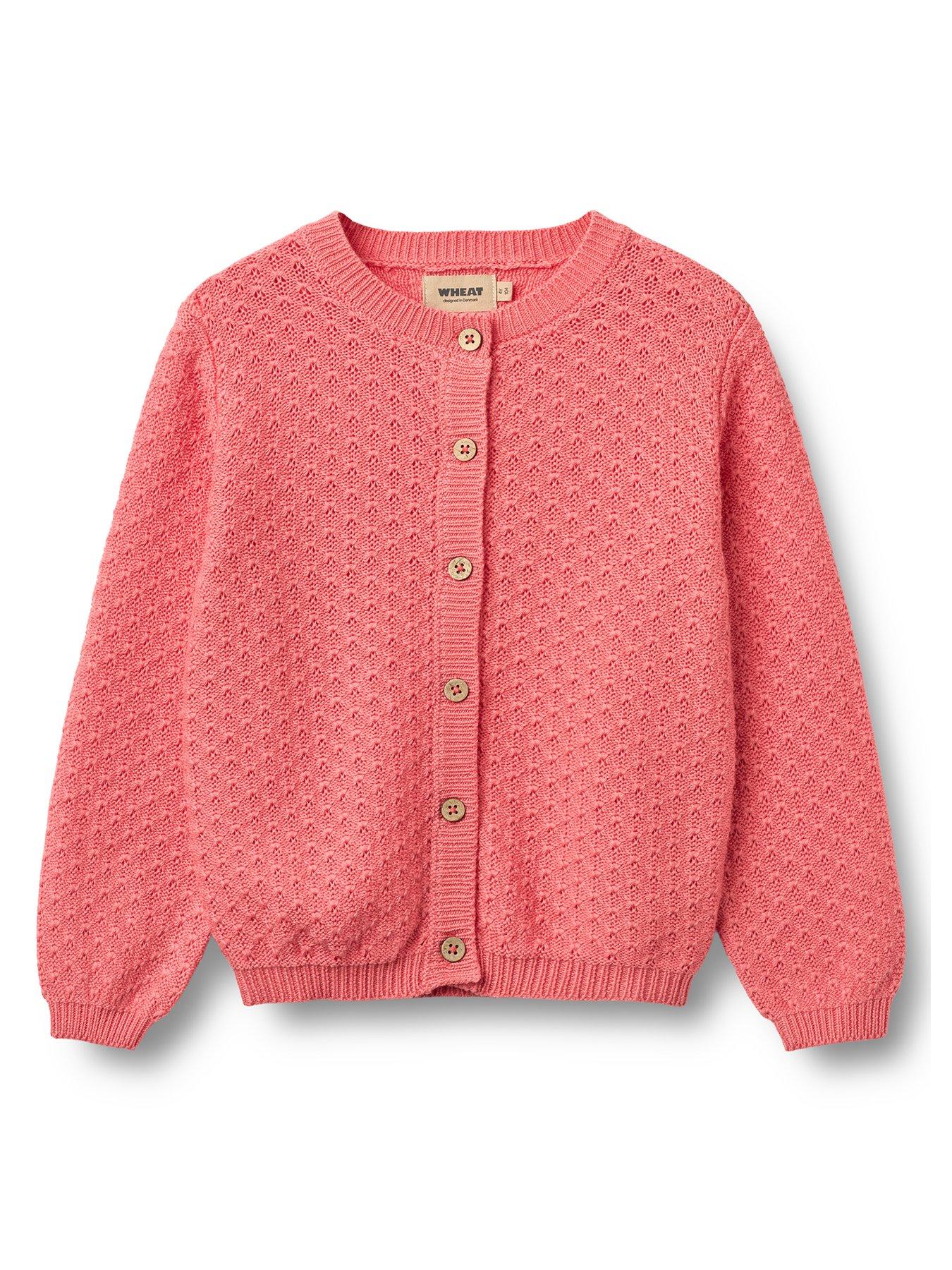 Image 1 of 3 of Wheat Girls Sibling Magnella Knitted Cardigan - Pink
