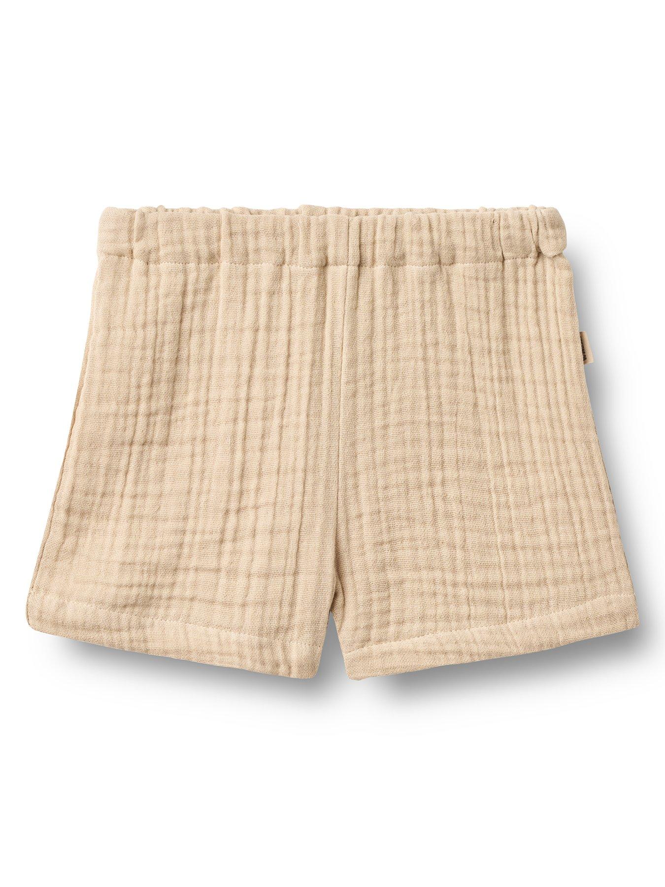 Image 1 of 3 of Wheat Baby Boys Sibling Cheesecloth Co-ord Shorts - Beige
