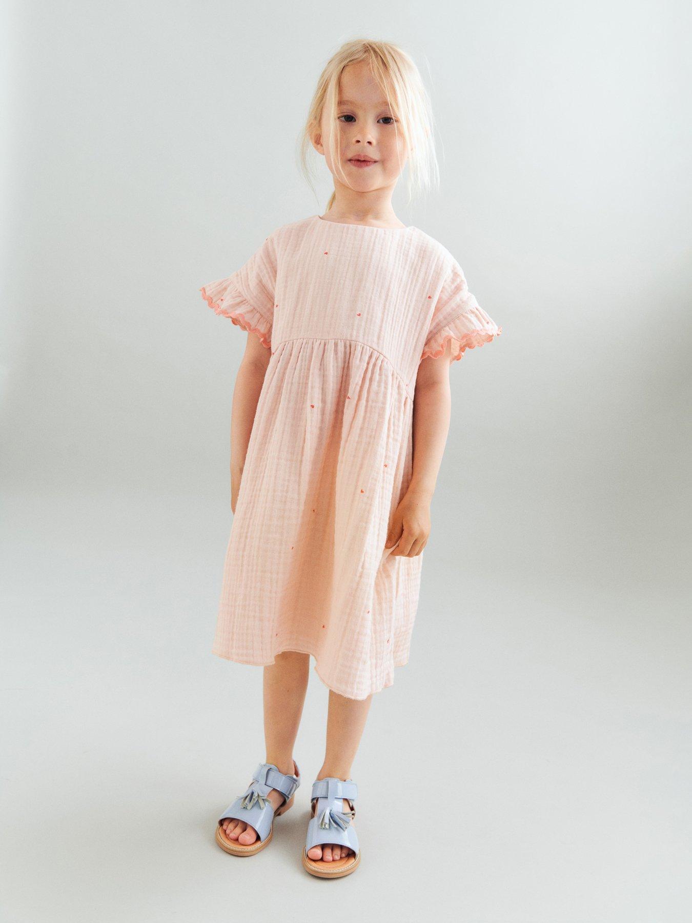 Image 1 of 4 of Wheat Girls Sibling Cheesecloth Dress - Pink