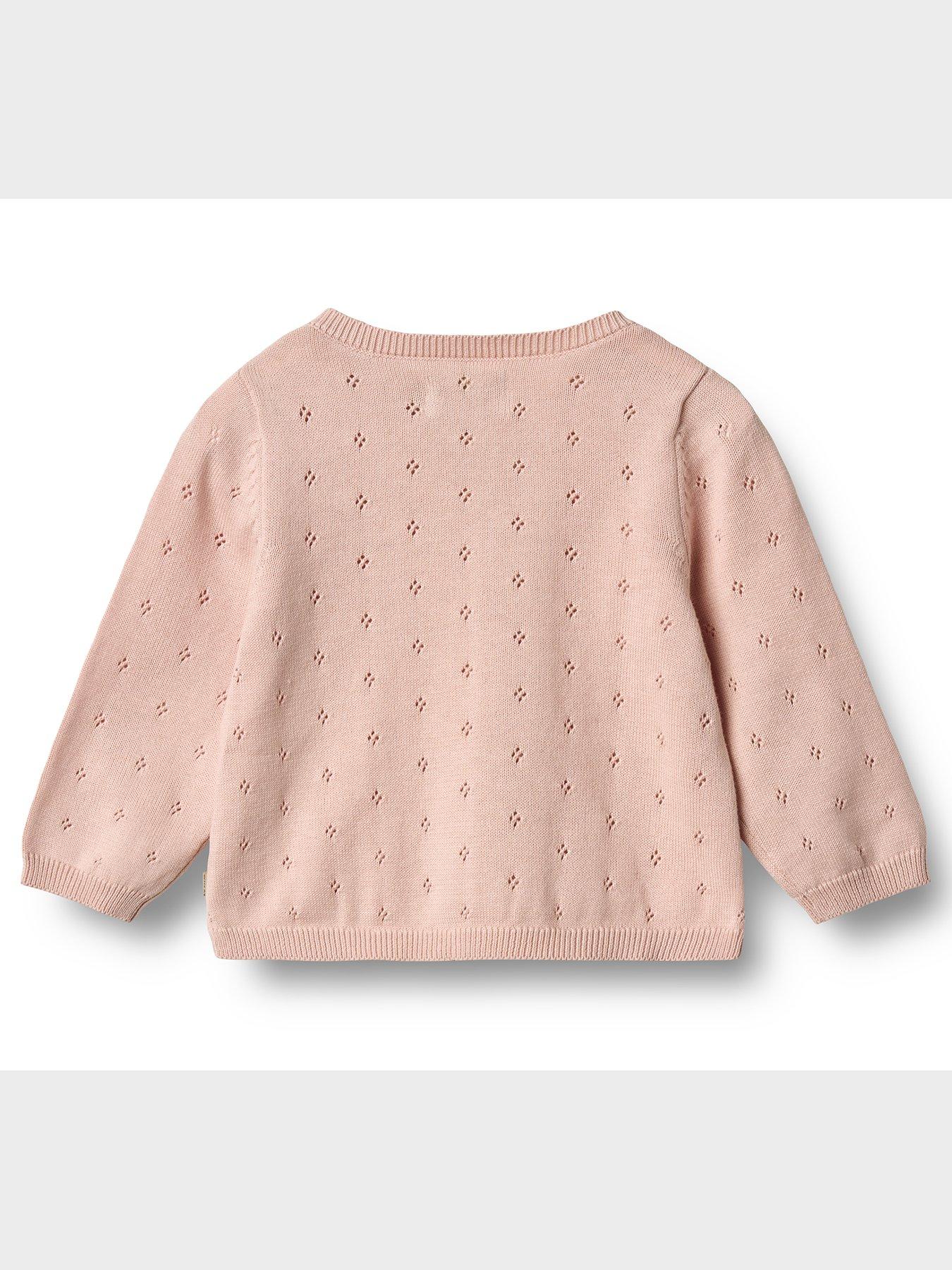 Image 2 of 3 of Wheat Baby Girls Maia Knitted Cardigan - Light Pink