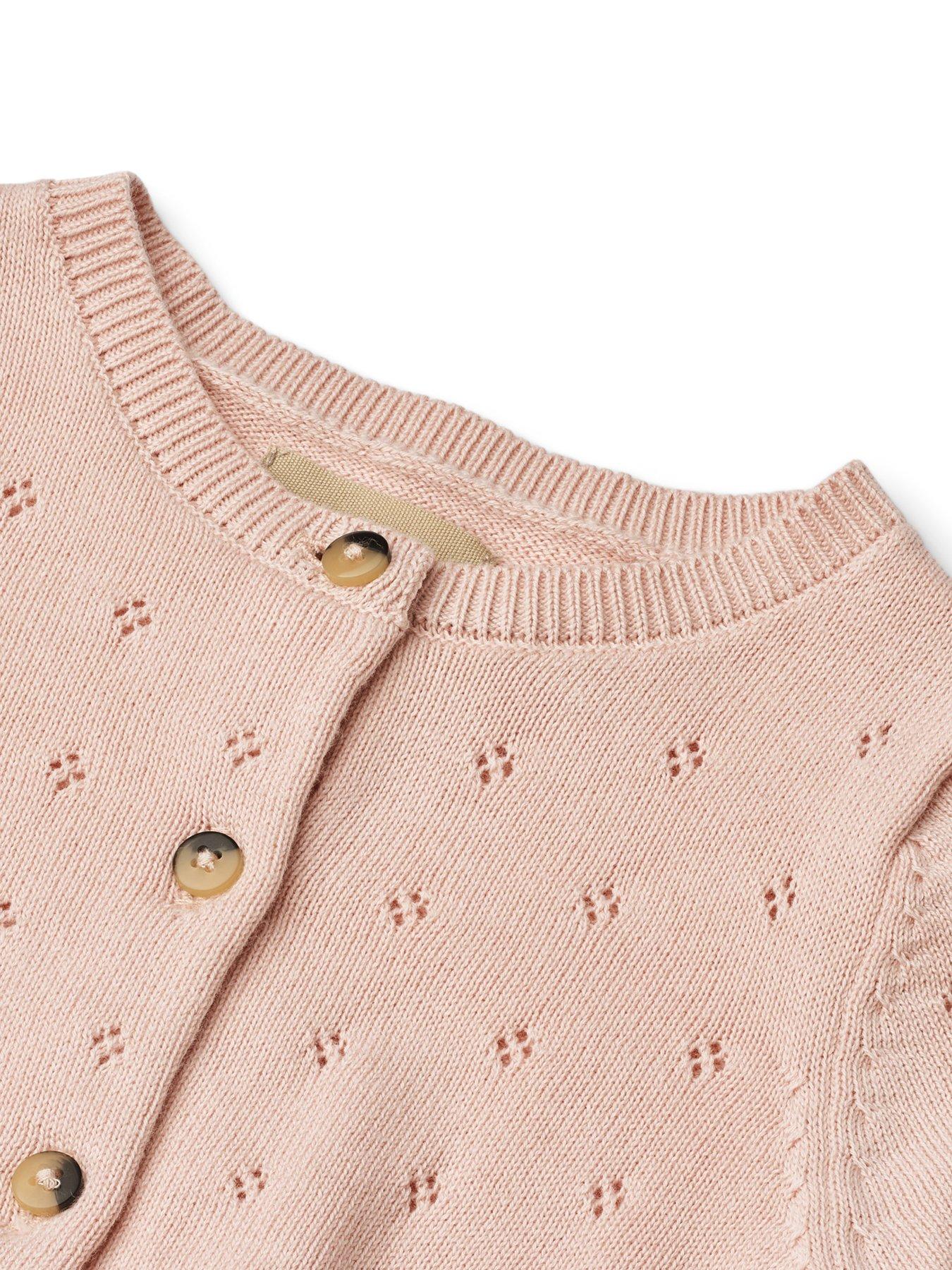 Image 3 of 3 of Wheat Baby Girls Maia Knitted Cardigan - Light Pink