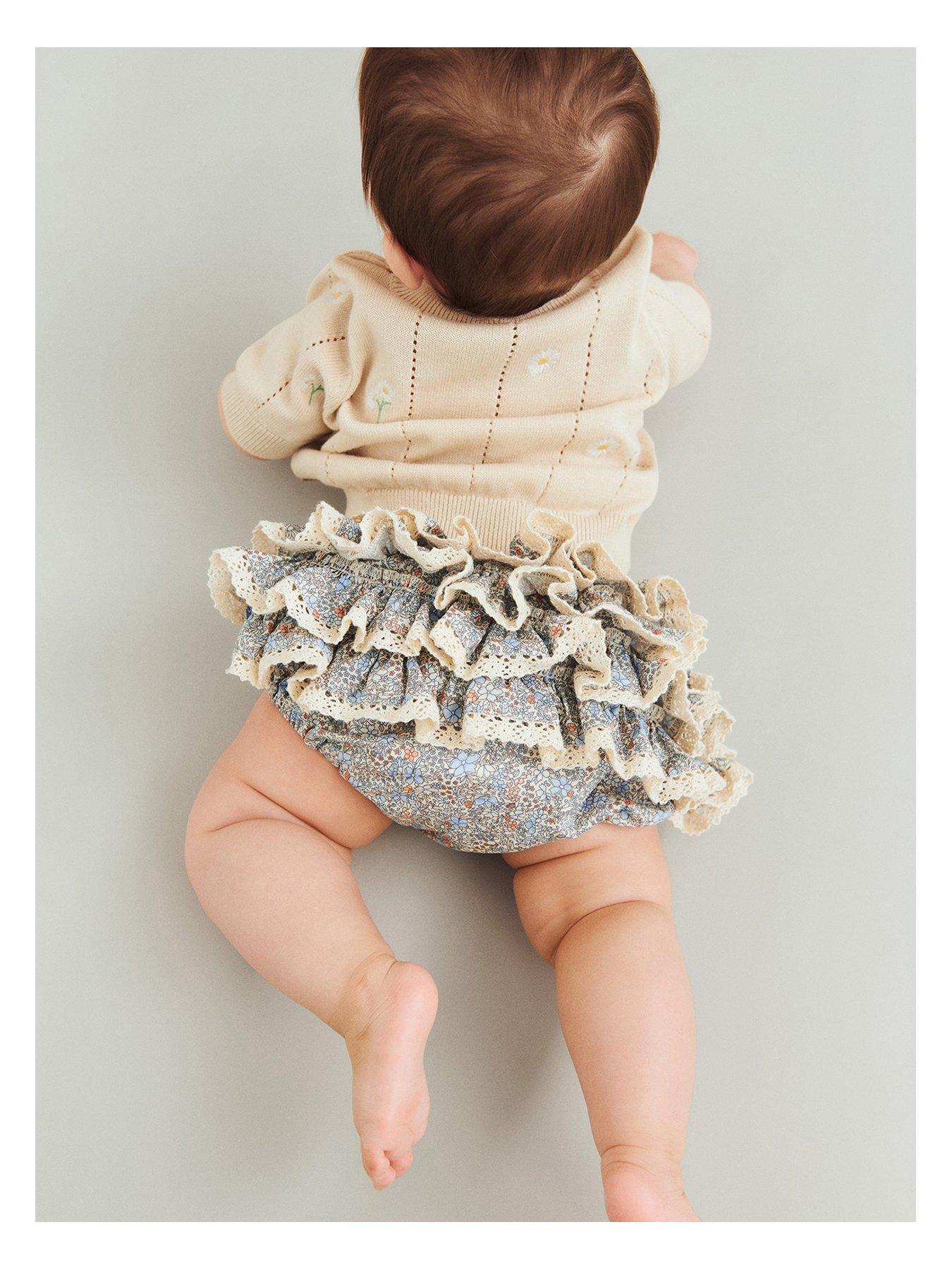 Image 2 of 4 of Wheat Baby Girls Malvina Short Sleeve Knitted Top - Beige