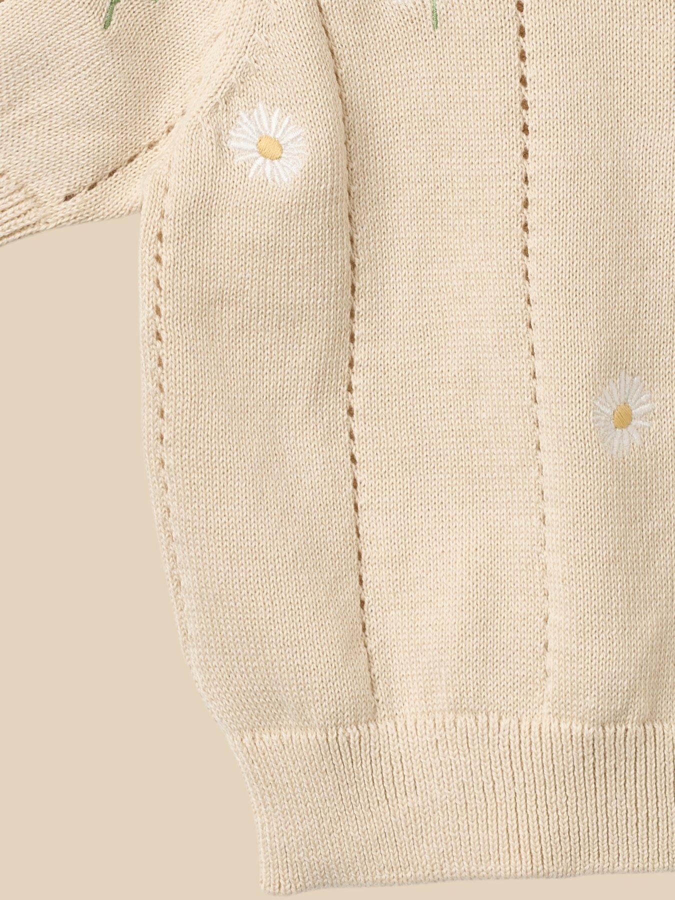 Image 4 of 4 of Wheat Baby Girls Malvina Short Sleeve Knitted Top - Beige