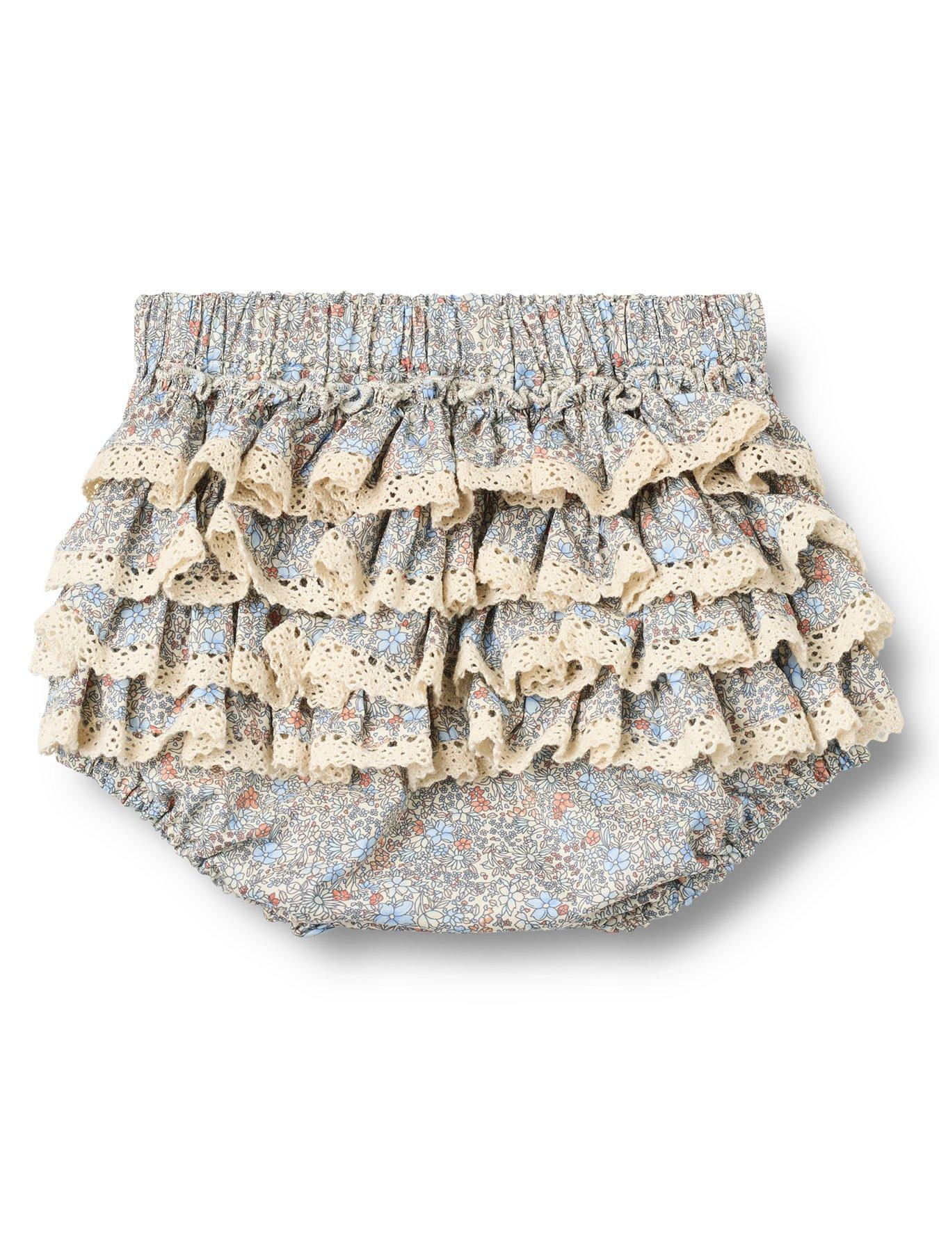 Image 3 of 4 of Wheat Baby Girls Saloma Printed Frill Bloomers - Blue