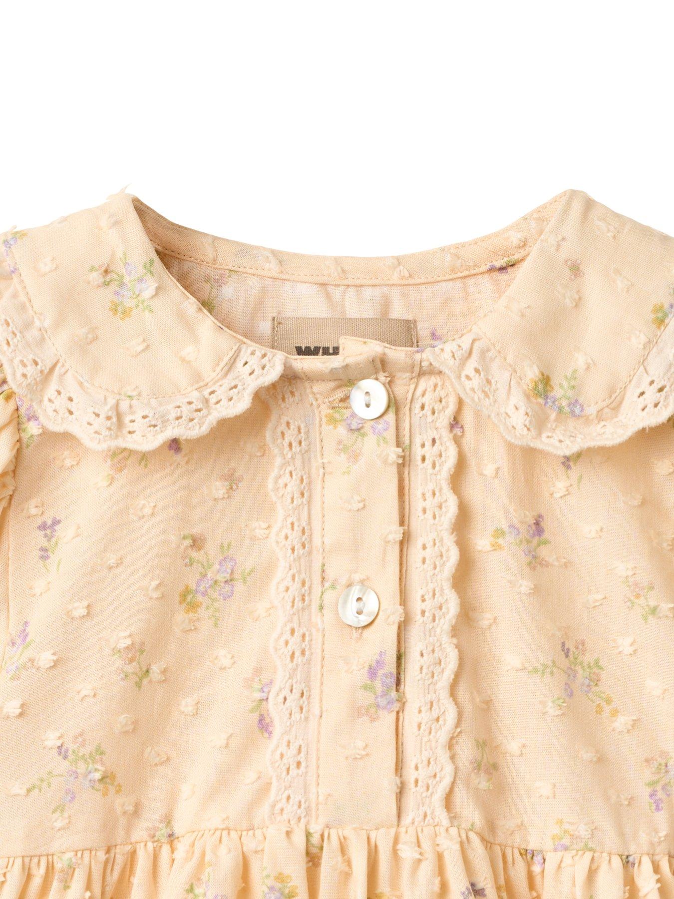 Image 4 of 4 of Wheat Baby Girls Adele Short Sleeve Floral Dress - Yellow