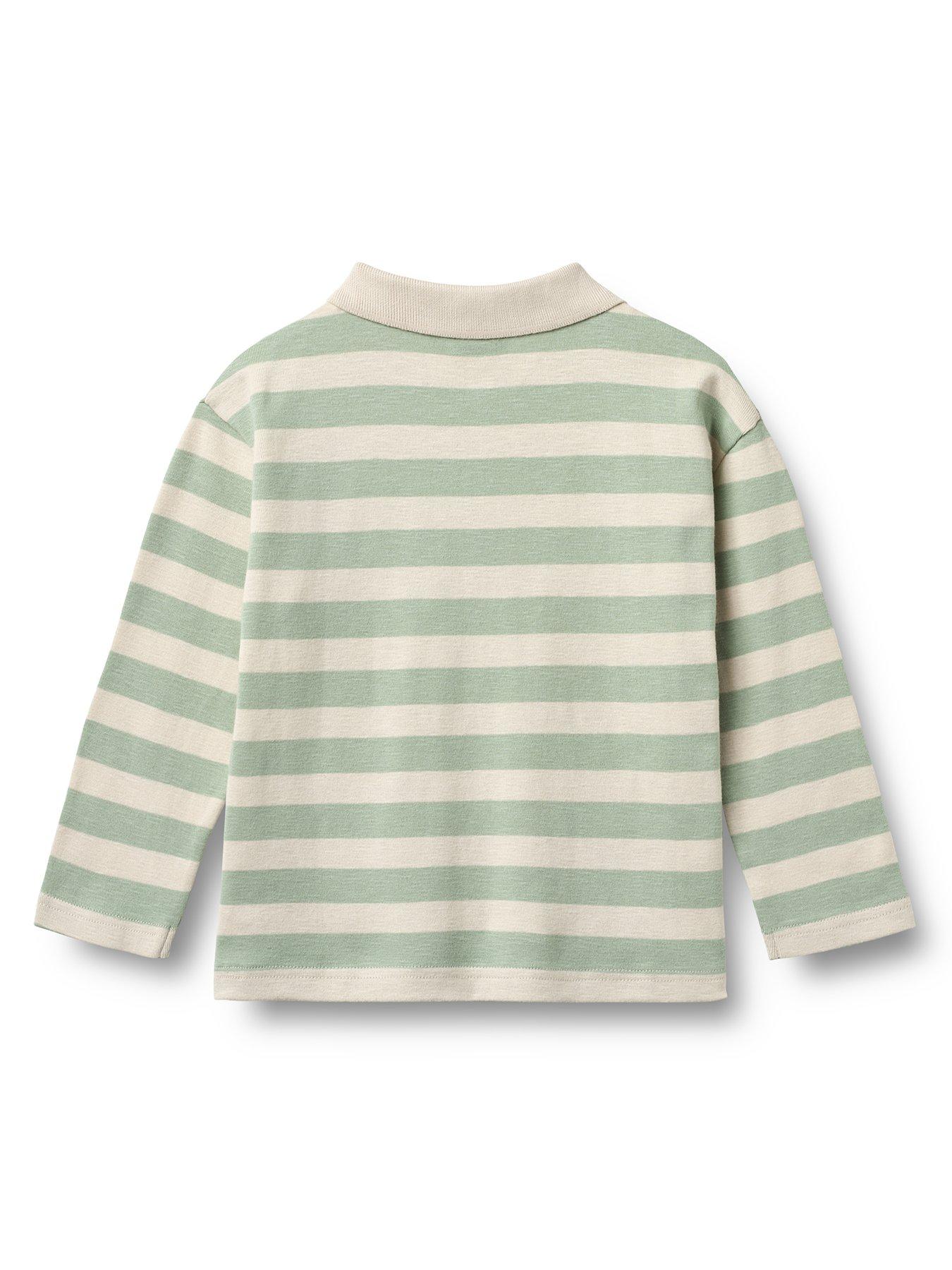 Image 3 of 5 of Wheat Boys Fred Stripe Long Sleeve Polo - Green