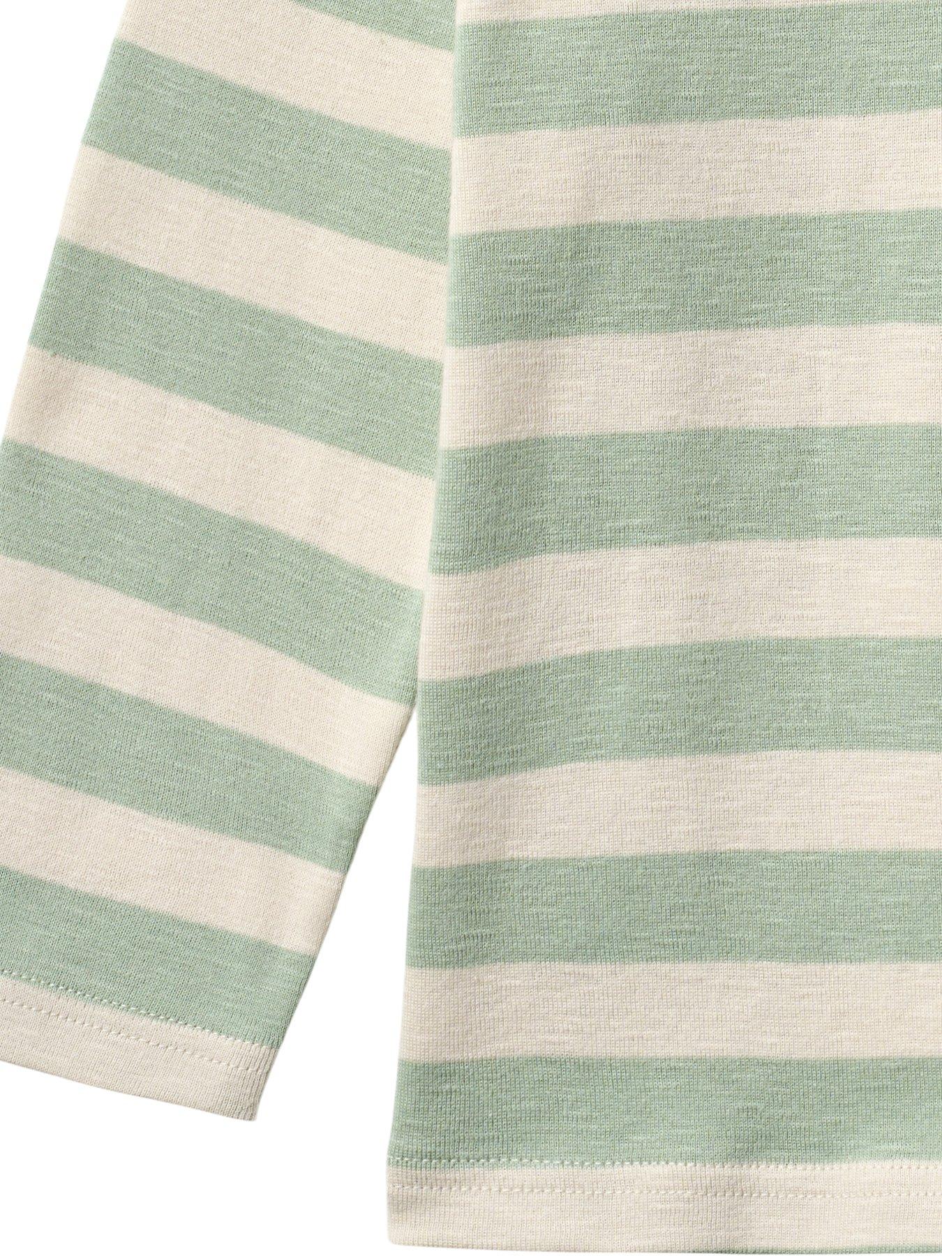 Image 4 of 5 of Wheat Boys Fred Stripe Long Sleeve Polo - Green
