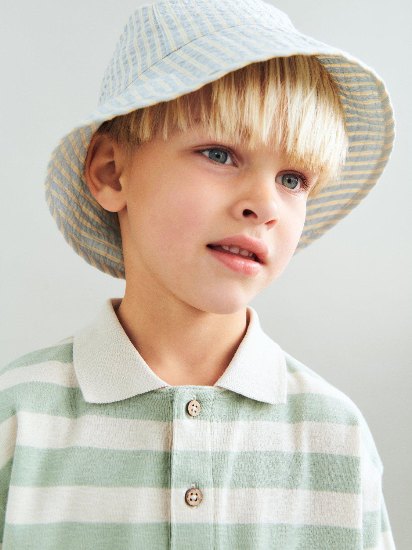 Image 5 of 5 of Wheat Boys Fred Stripe Long Sleeve Polo - Green
