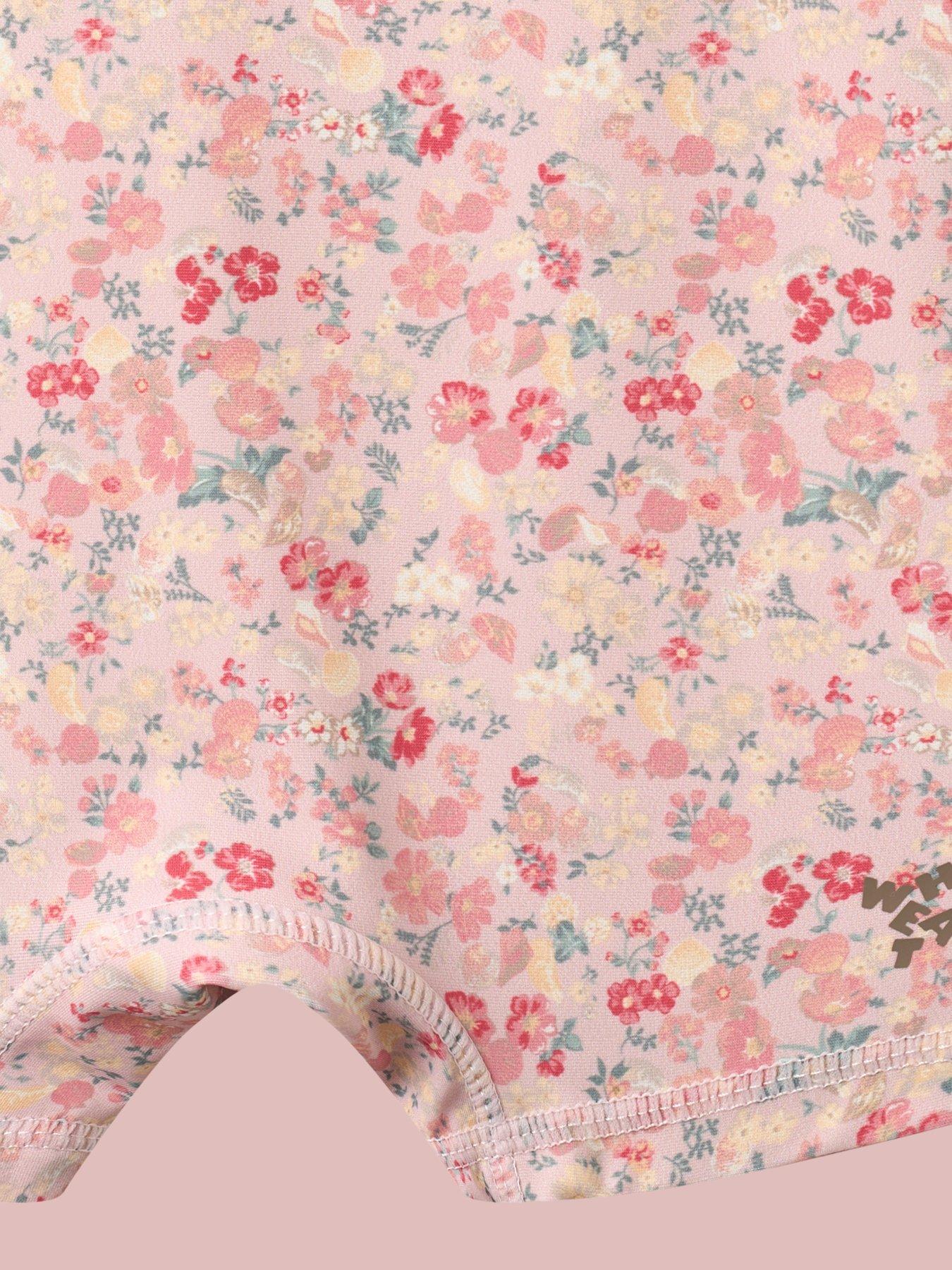 Image 4 of 4 of Wheat Baby Girls Floral Short Sleeve Rashsuit - Pink