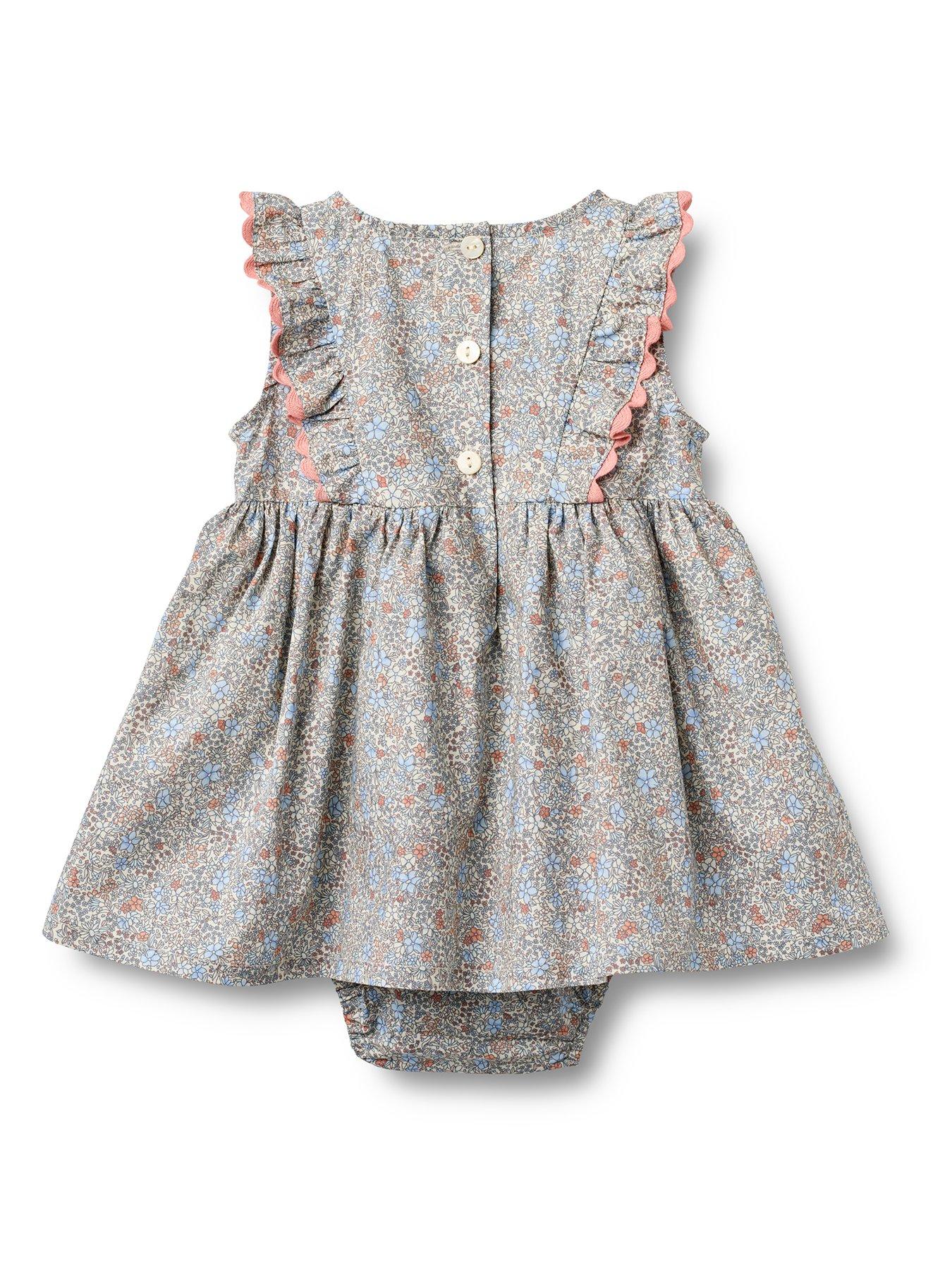 Image 2 of 3 of Wheat Baby Girls Sofia Floral Body Dress - Blue