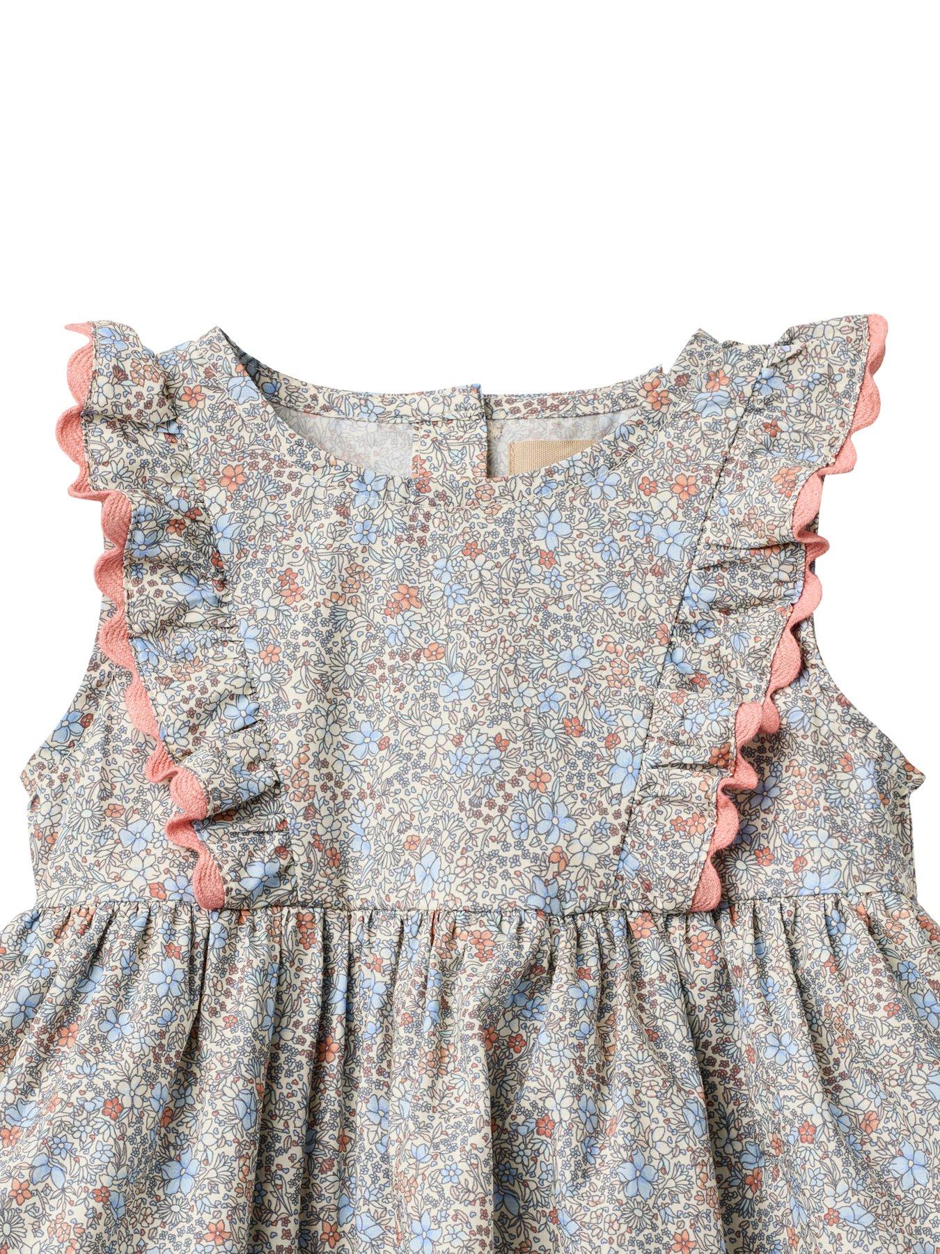 Image 3 of 3 of Wheat Baby Girls Sofia Floral Body Dress - Blue