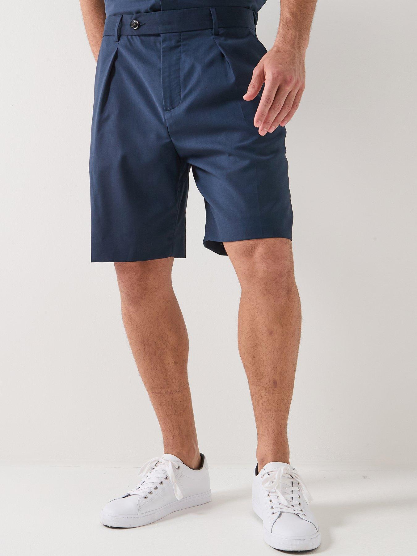 mens dress shorts uk Men's Blue Tailored Shorts