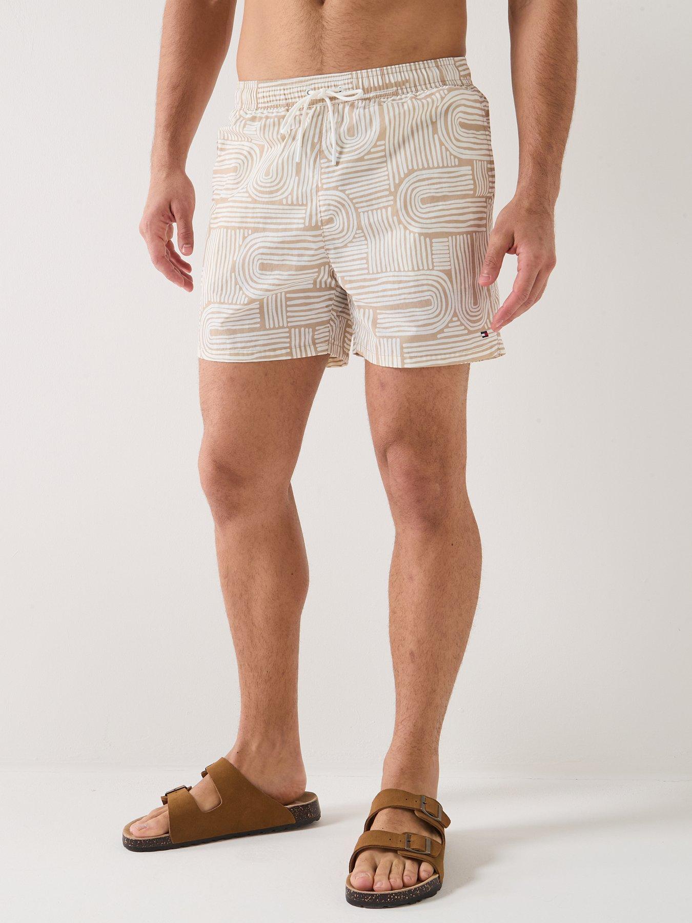 Tommy Hilfiger Essential All Over Print Medium Swim Shorts - Beige