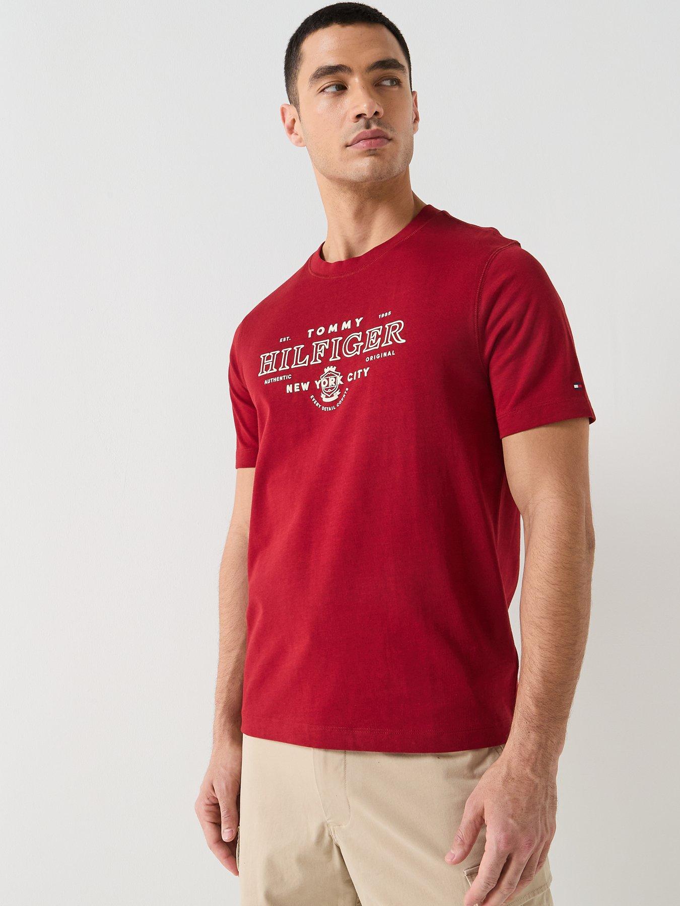 Tommy Hilfiger Heritage Large Front Logo T-Shirt - Red