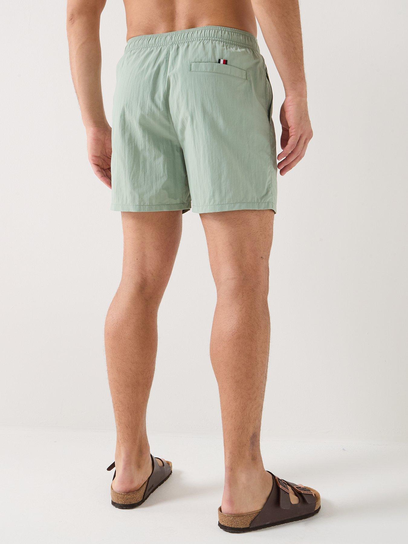 Image 2 of 6 of Tommy Hilfiger Side Linear Logo Swimshorts - Light Green
