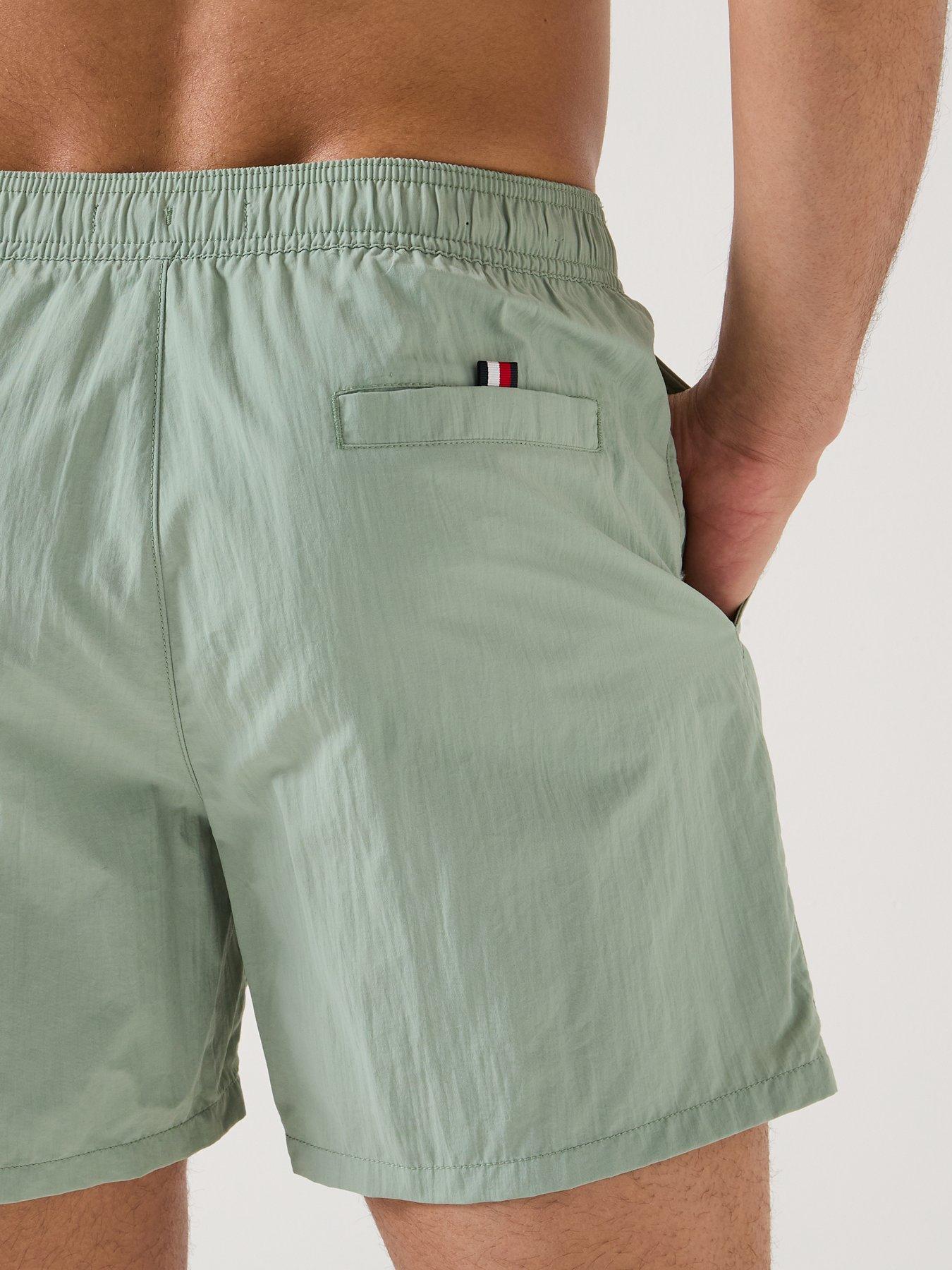 Image 4 of 6 of Tommy Hilfiger Side Linear Logo Swimshorts - Light Green