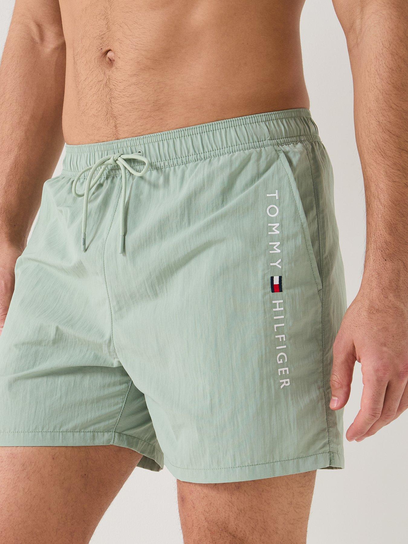 Image 6 of 6 of Tommy Hilfiger Side Linear Logo Swimshorts - Light Green