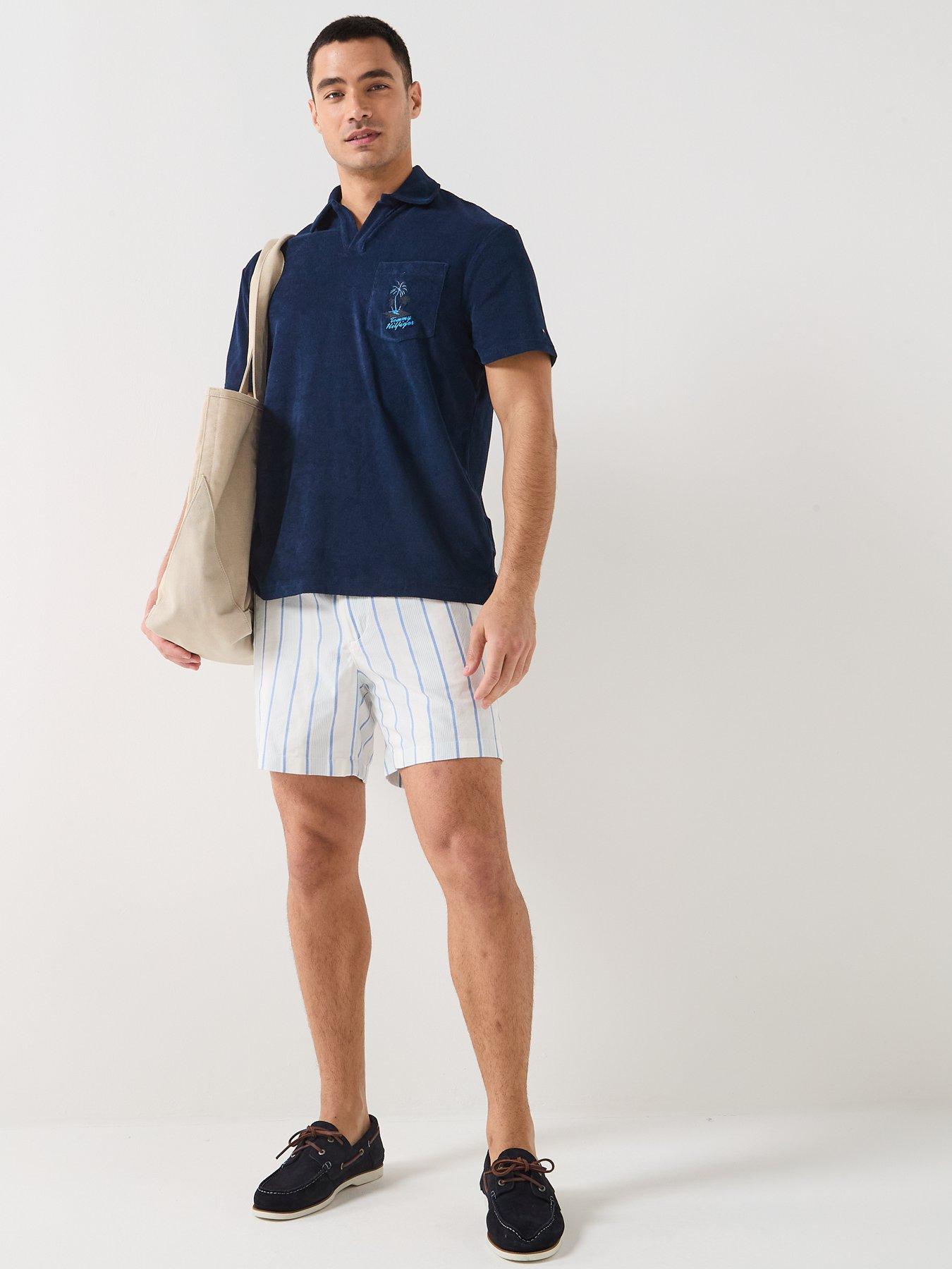 Image 3 of 5 of Tommy Hilfiger Pastel Stripe Shorts - Light Blue