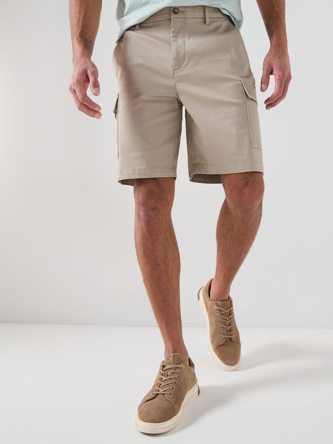 Calvin Klein Calvin Klein Refined Stretch Cargo Shorts - Beige