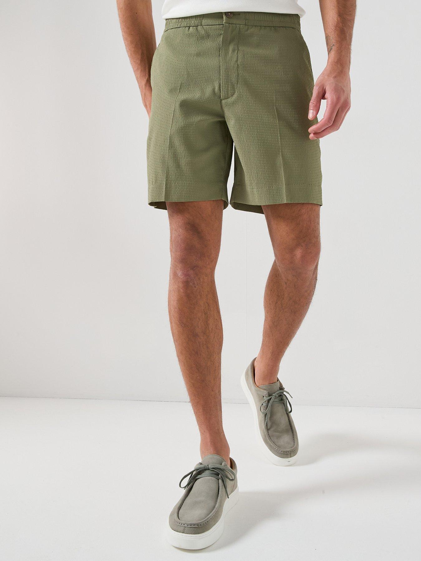 Calvin Klein Seersucker Shorts, Green, Size 32, Men