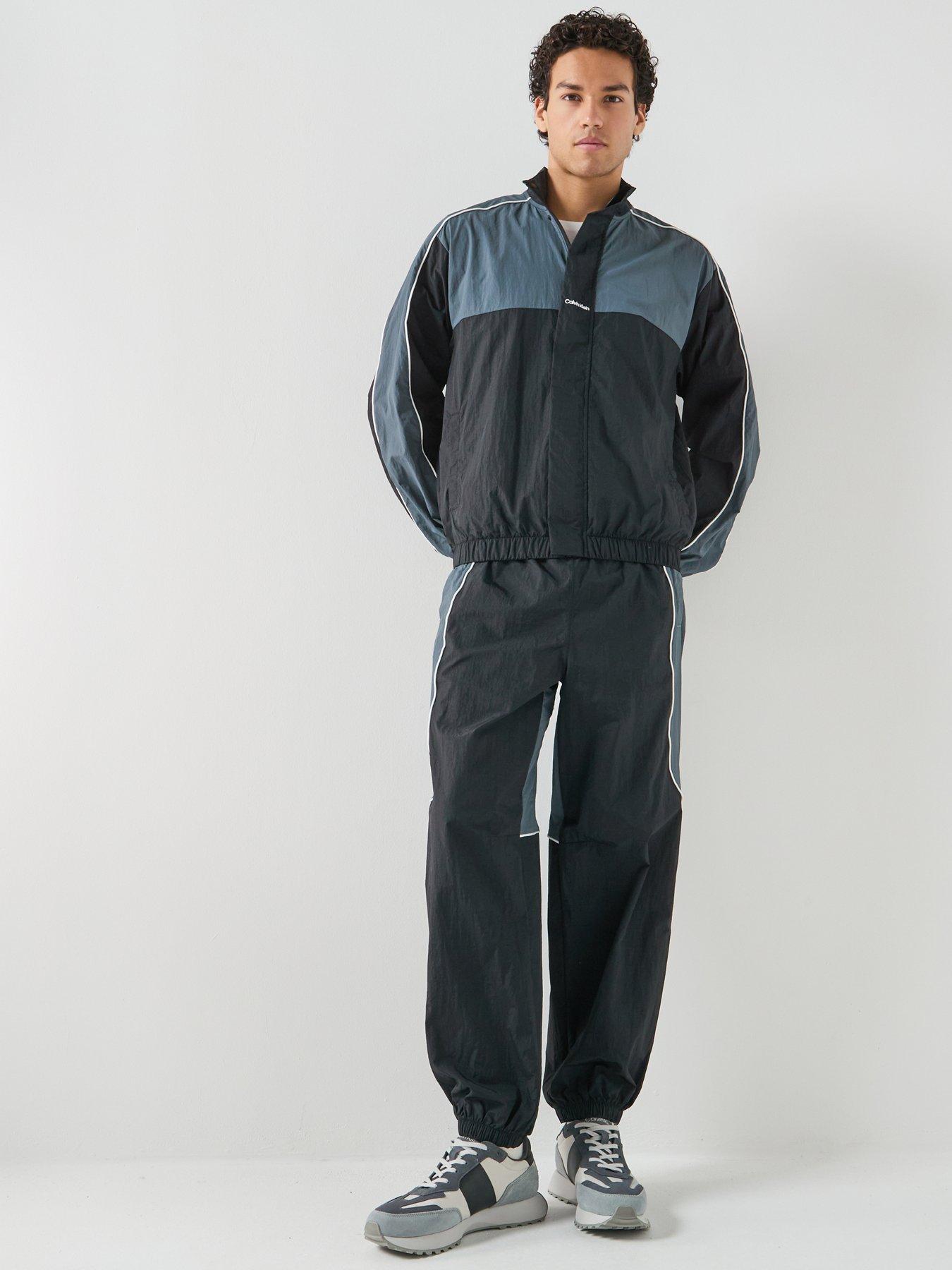 Image 3 of 6 of Calvin Klein Sport Go Out Commuter Colorblock Nylon Full Zip Track Top - Black