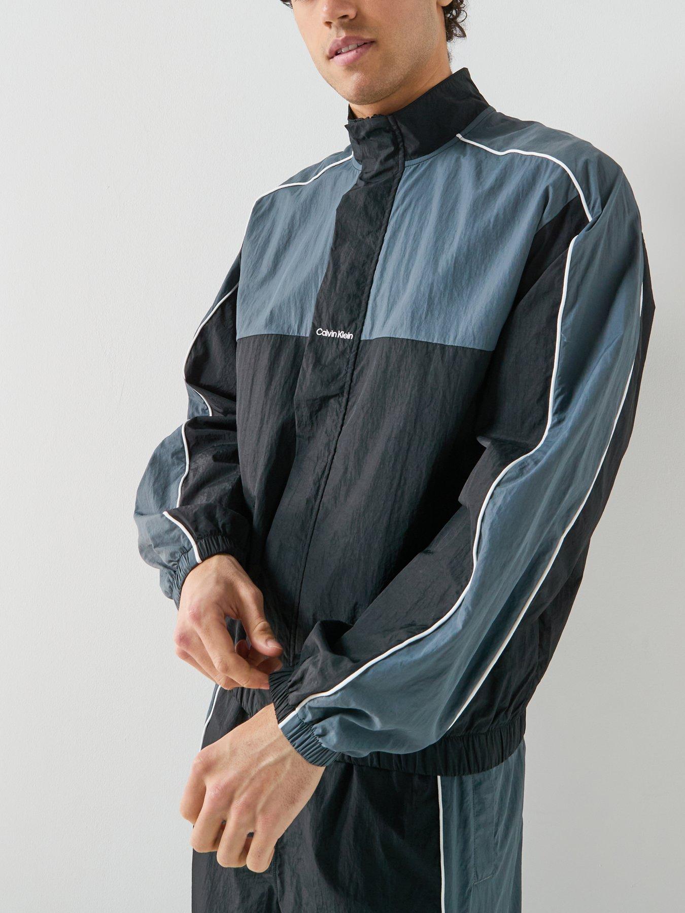 Image 5 of 6 of Calvin Klein Sport Go Out Commuter Colorblock Nylon Full Zip Track Top - Black