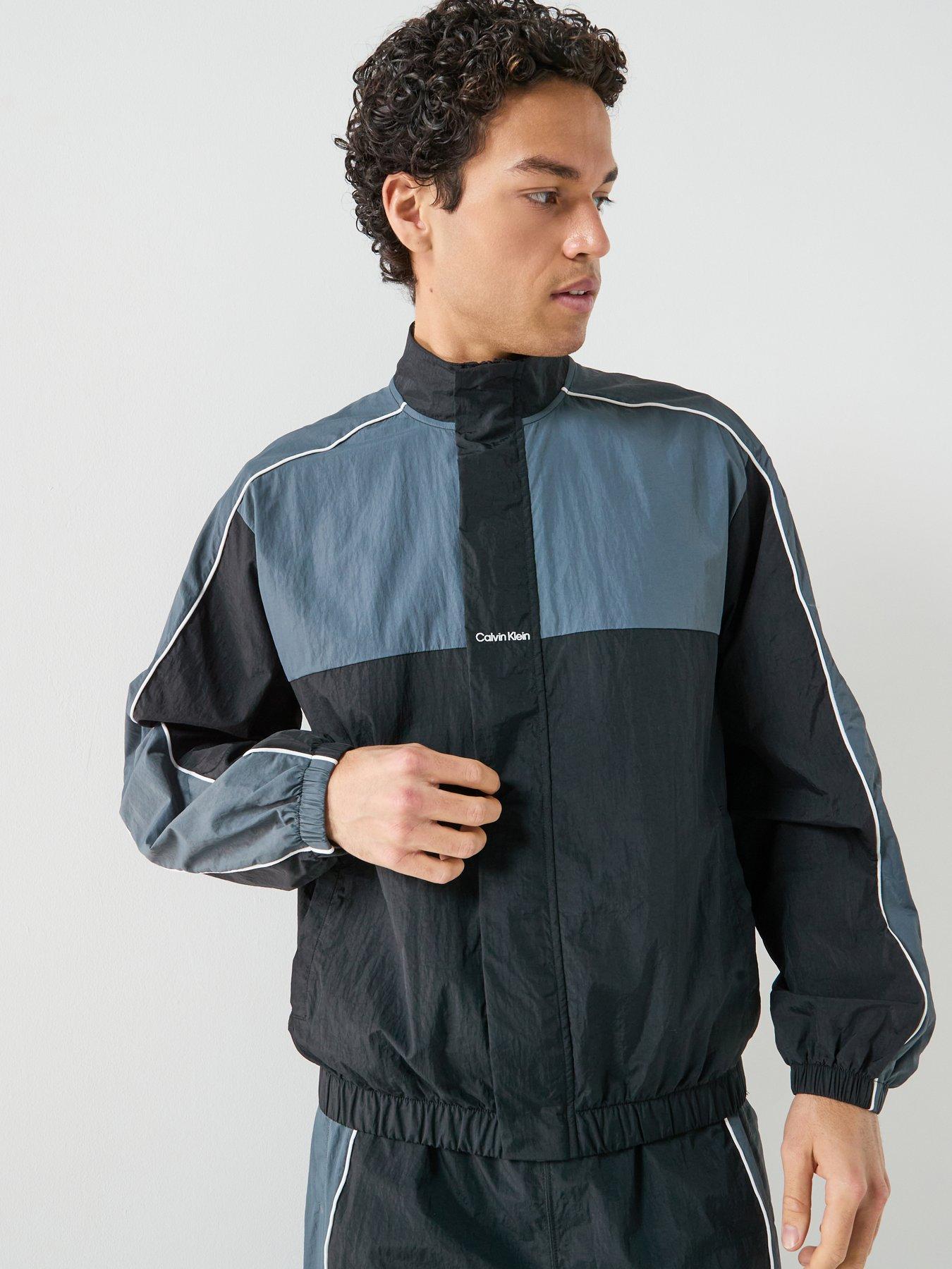 Image 6 of 6 of Calvin Klein Sport Go Out Commuter Colorblock Nylon Full Zip Track Top - Black