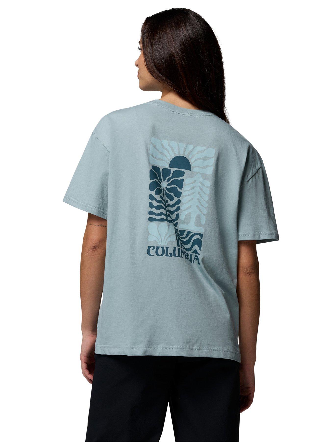 Image 2 of 6 of Columbia Womens Rolling Bend Graphic Oversized T-Shirt - Blue