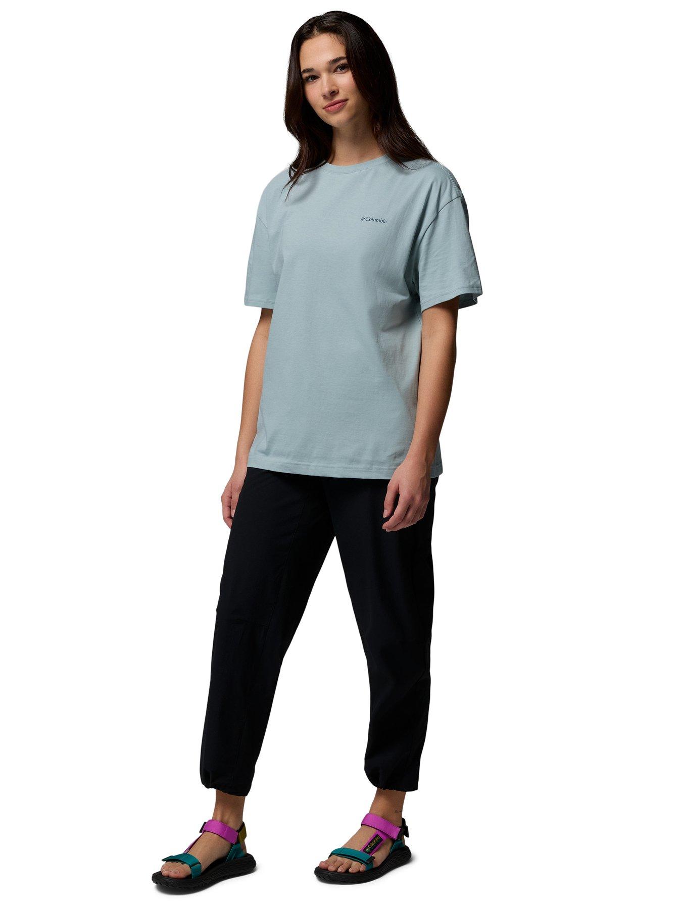 Image 3 of 6 of Columbia Womens Rolling Bend Graphic Oversized T-Shirt - Blue