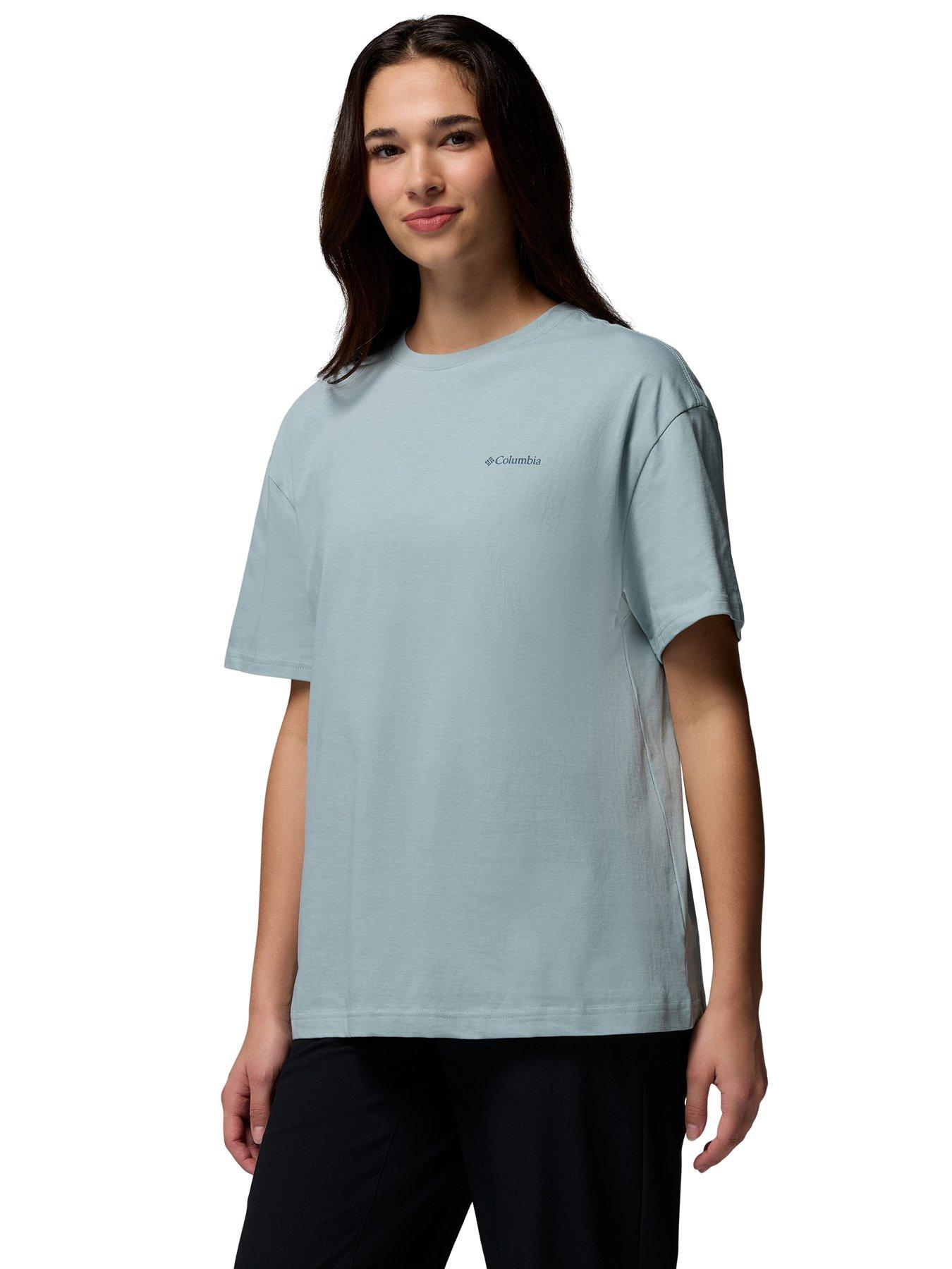 Image 4 of 6 of Columbia Womens Rolling Bend Graphic Oversized T-Shirt - Blue