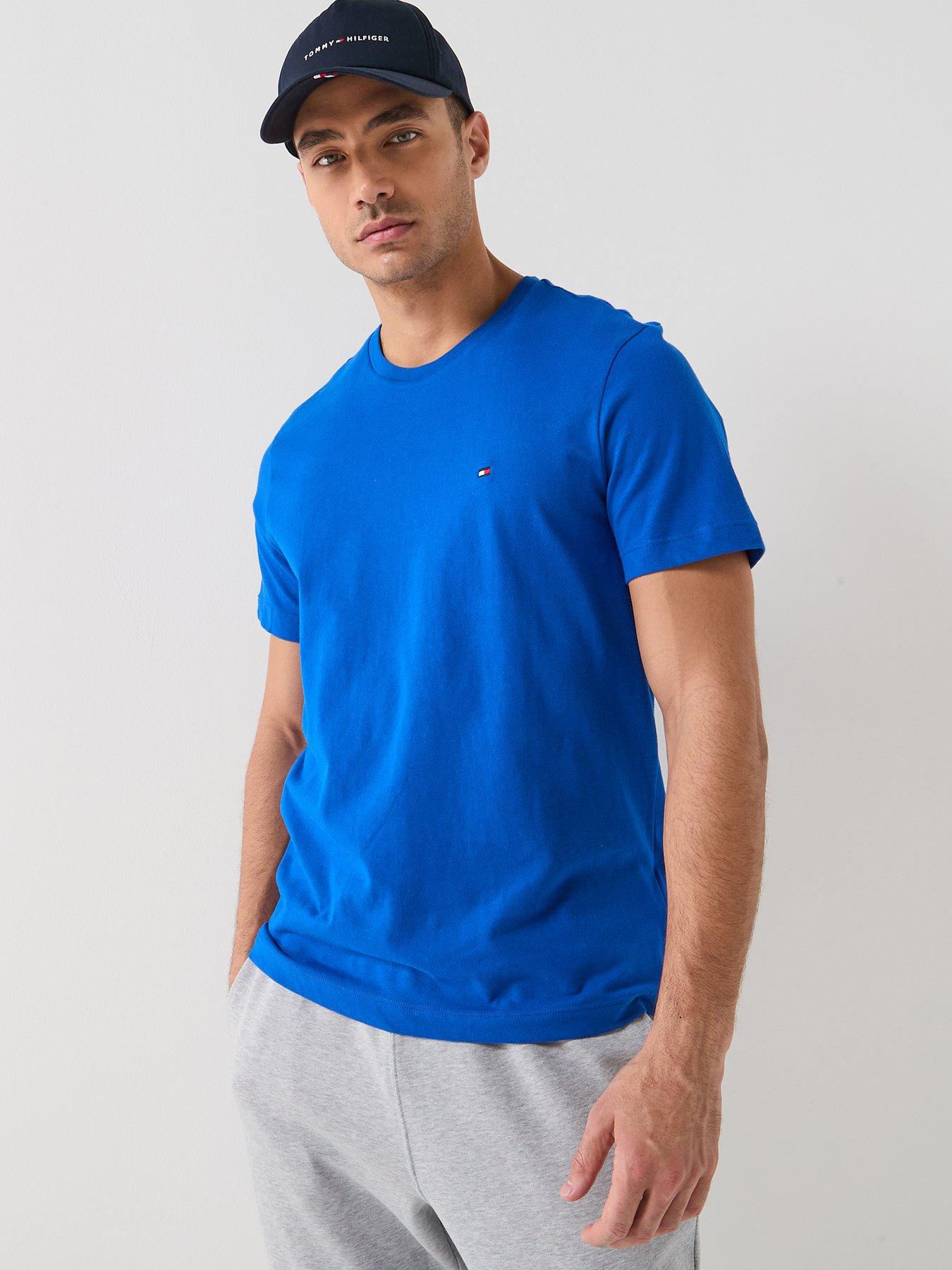 Tommy Hilfiger Regular Fit Essential Flag Logo T-Shirt - Blue