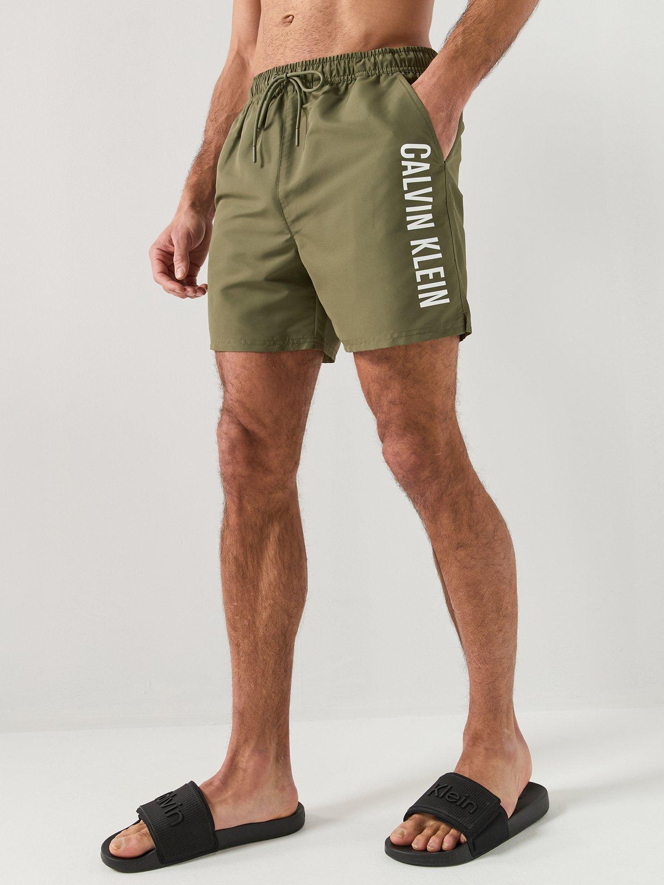 Calvin Klein Intense Power Side Logo Medium Swim Shorts - Green